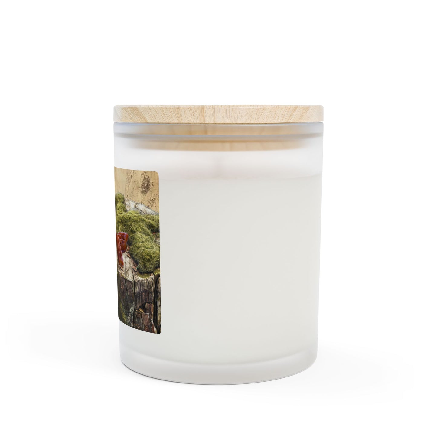 Vanilla Frosted Glass Candle – 11oz Scented Soy Candle with Wooden Lid
