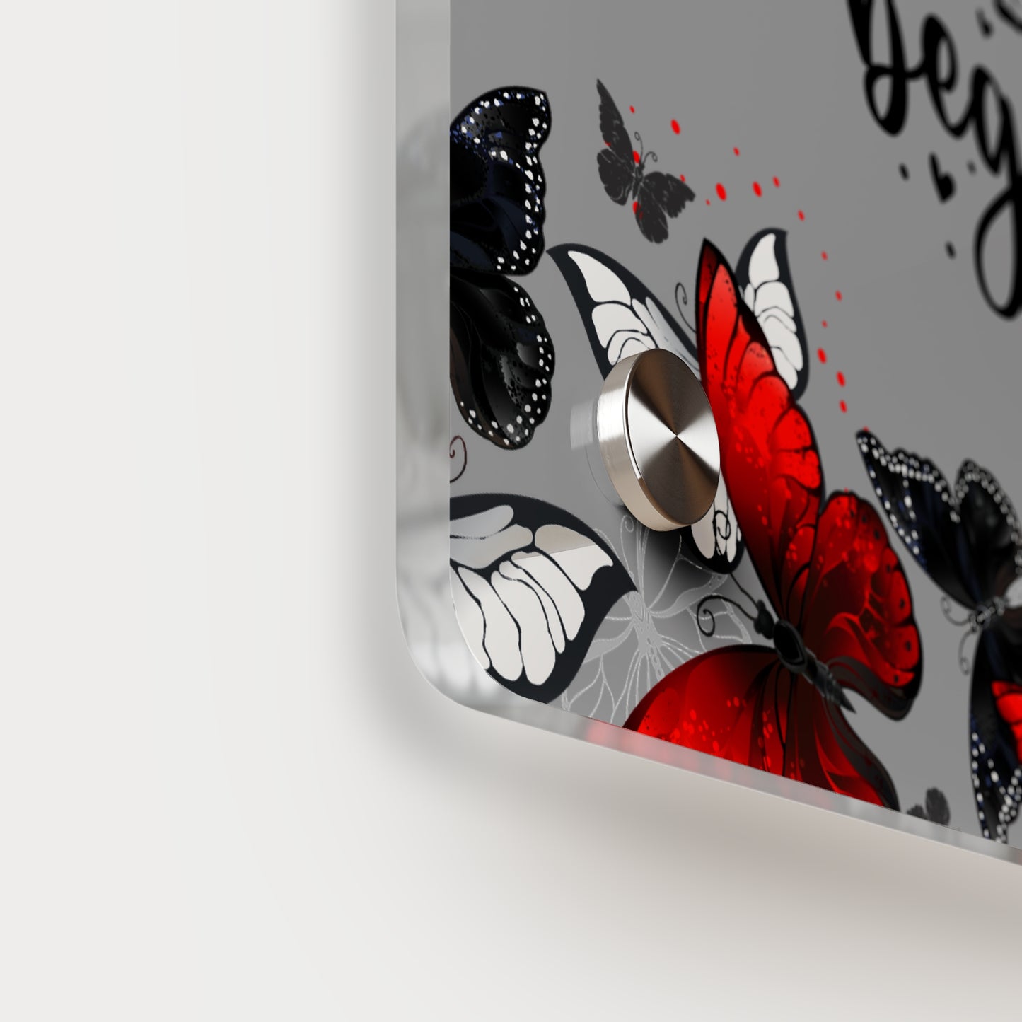 Inspirational Butterfly Acrylic Wall Art Panel - 'Life Begins' Decor