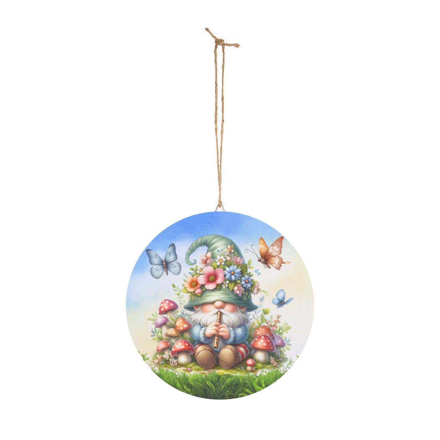 Whimsical Rustic Charm Wood Sign - Rustic Charm Floral Gnome Home Decor - Perfect for Garden Lovers