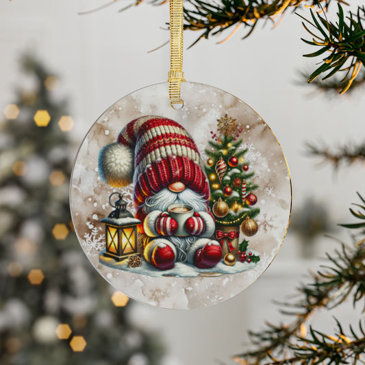 Festive Acrylic Christmas Ornaments - Cute Santa Gnome & Tree Design Holiday Decor