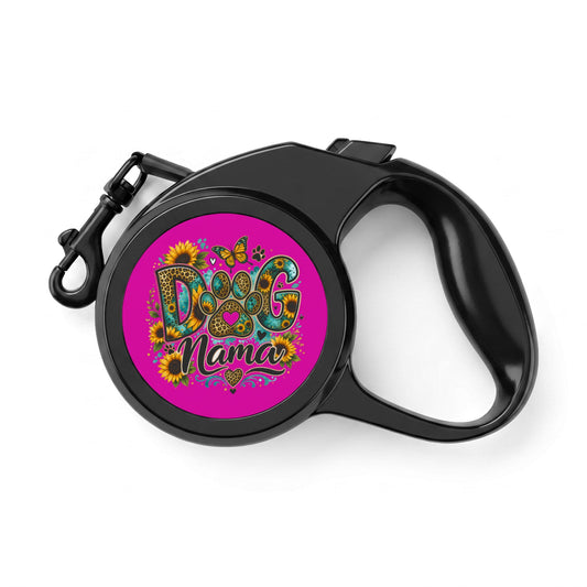 Retractable Pet Leash — 'Dog Mama' Bright Floral Design