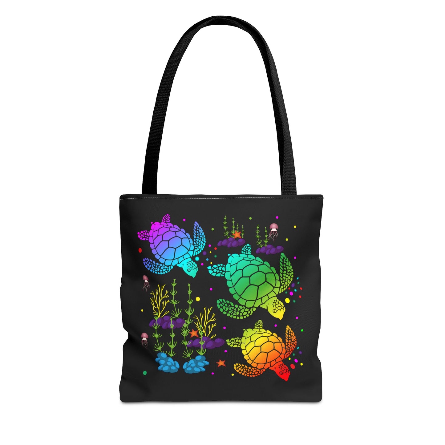 Rainbow Turtle Tote Bag - Eco-Friendly Reusable Shopper, Beach Bag, Gift for Ocean Lovers, Summer Fun, Art Tote
