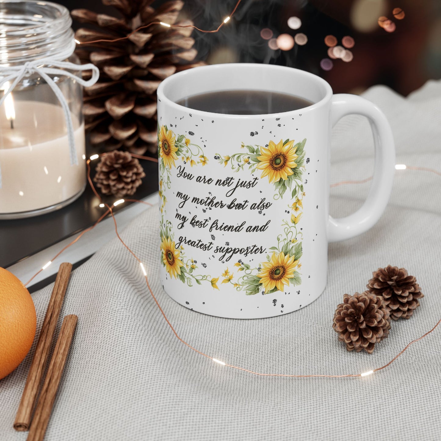 Sunflower Mom Ceramic Coffee Mug - Inspirational Mother's Day Gift Idea or Any Occasion (11oz, 15oz)