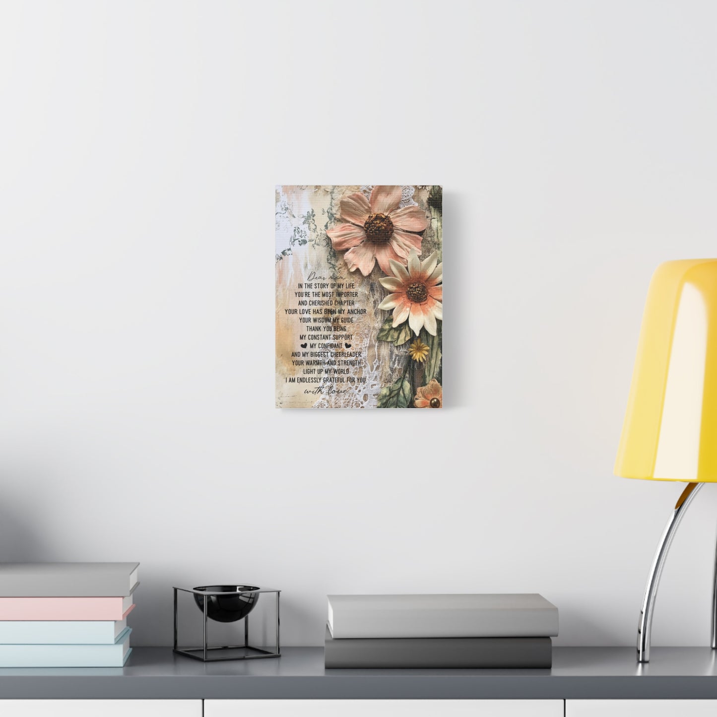 Floral Canvas Wall Art - Heartfelt Mom Appreciation Decor
