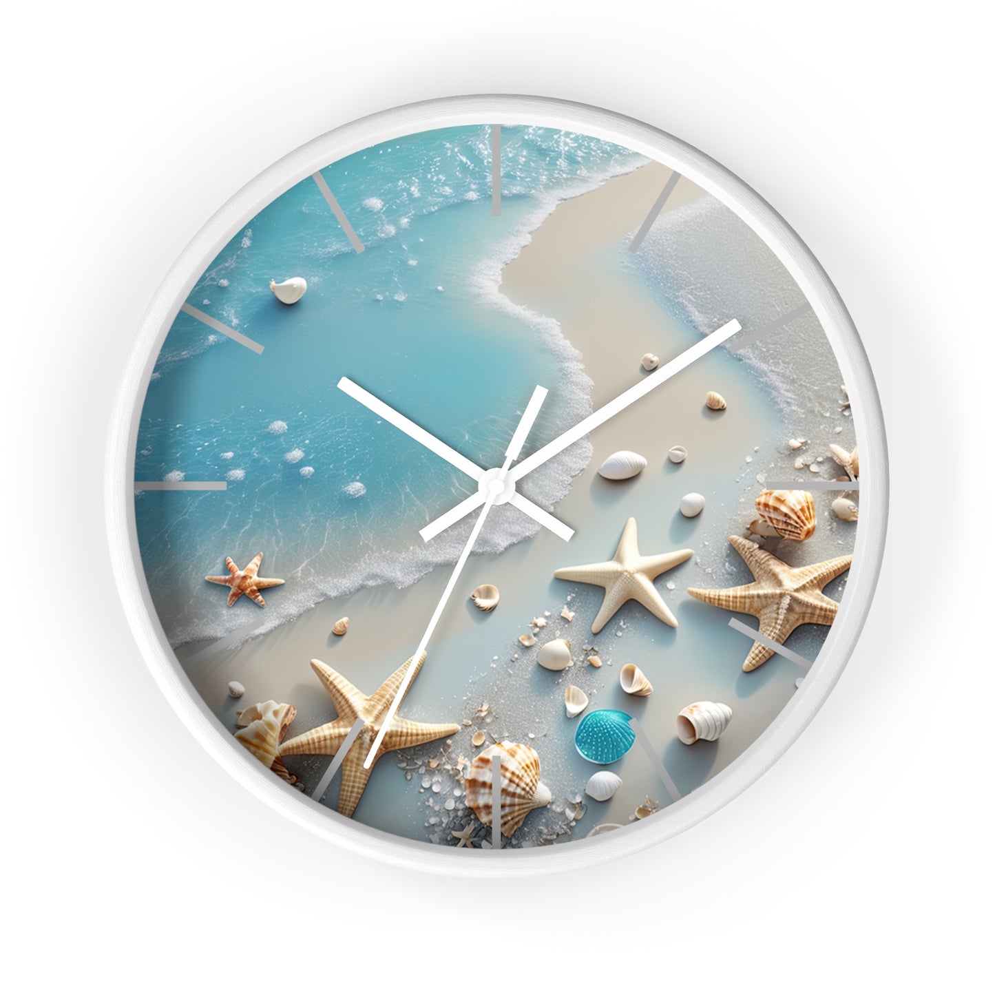 Coastal Serenity Wall Clock - Beach Inspired Home Decor with Seashells