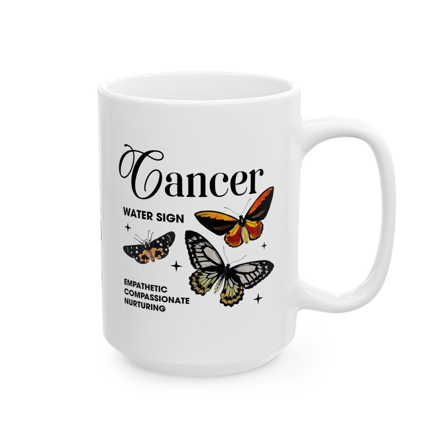 Cancer Zodiac Ceramic Mug – Empowering Design for Zodiac Lovers