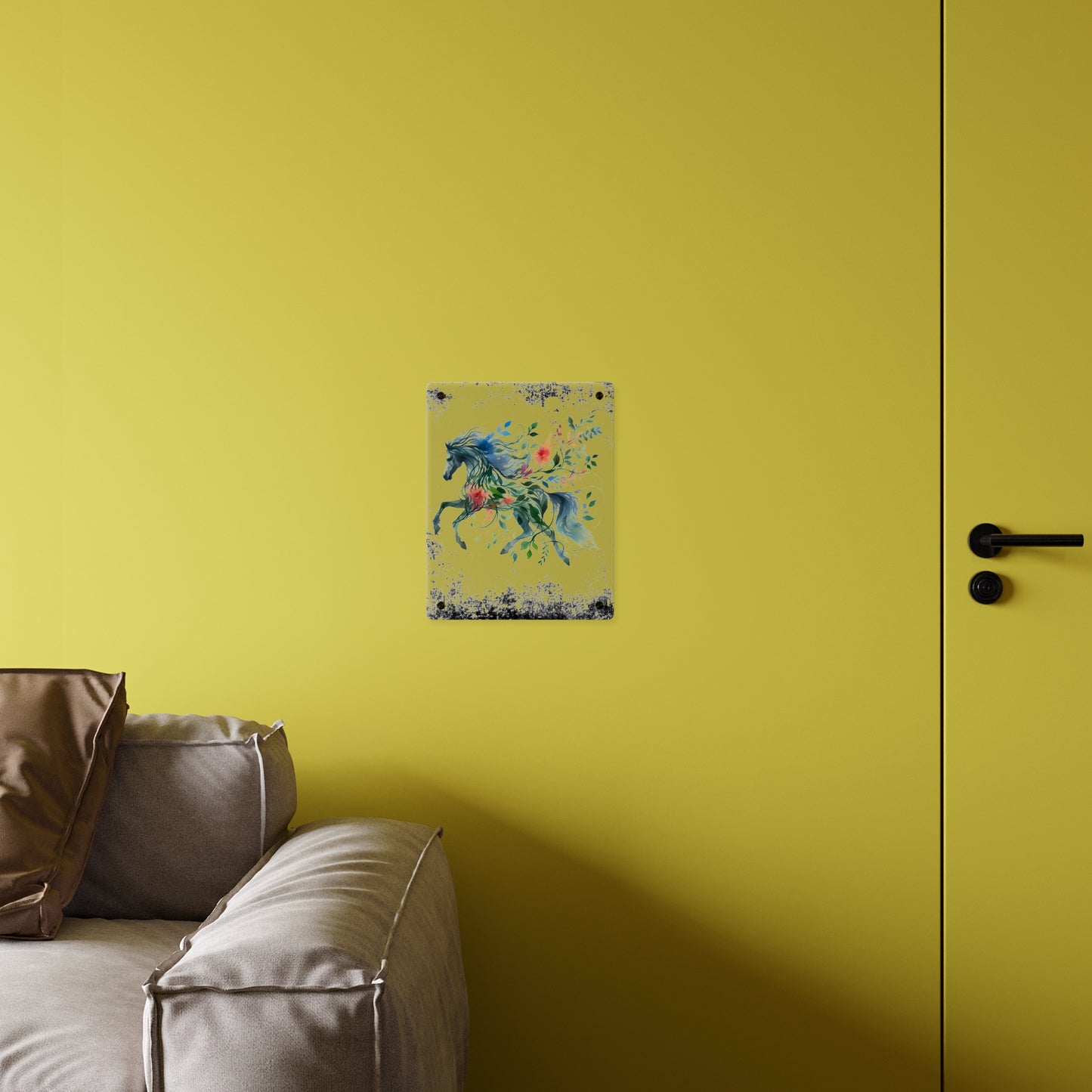 Whimsical Horse Acrylic Wall Art Panel – Nature-Inspired Home Decor