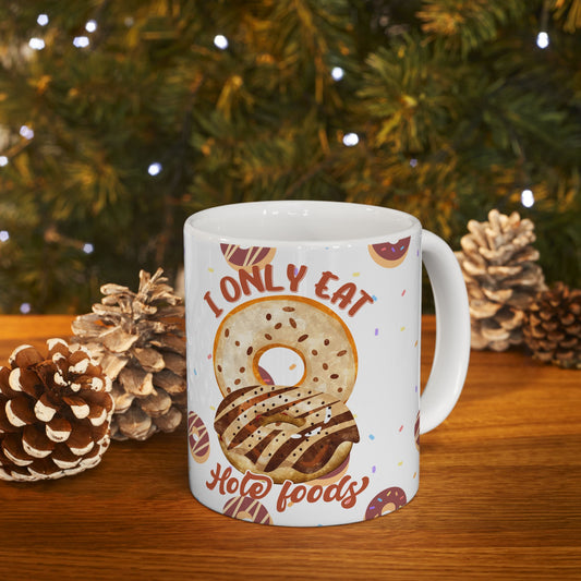 Whimsical Donut Ceramic Mug - Perfect for Coffee Lovers, Gift for Foodies, Birthday Celebration, Kitchen Decor, Funny Beverage Holder