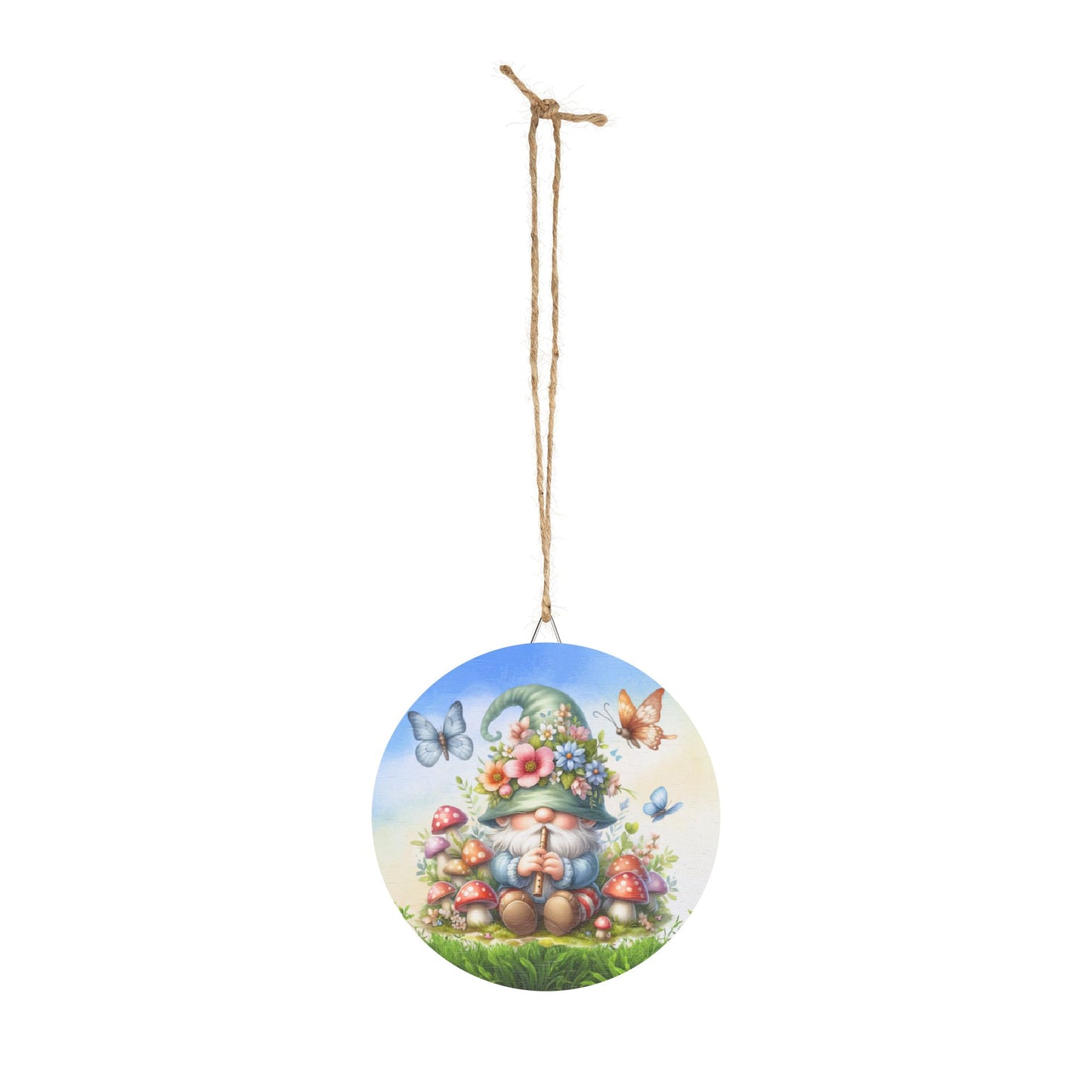 Whimsical Rustic Charm Wood Sign - Rustic Charm Floral Gnome Home Decor - Perfect for Garden Lovers