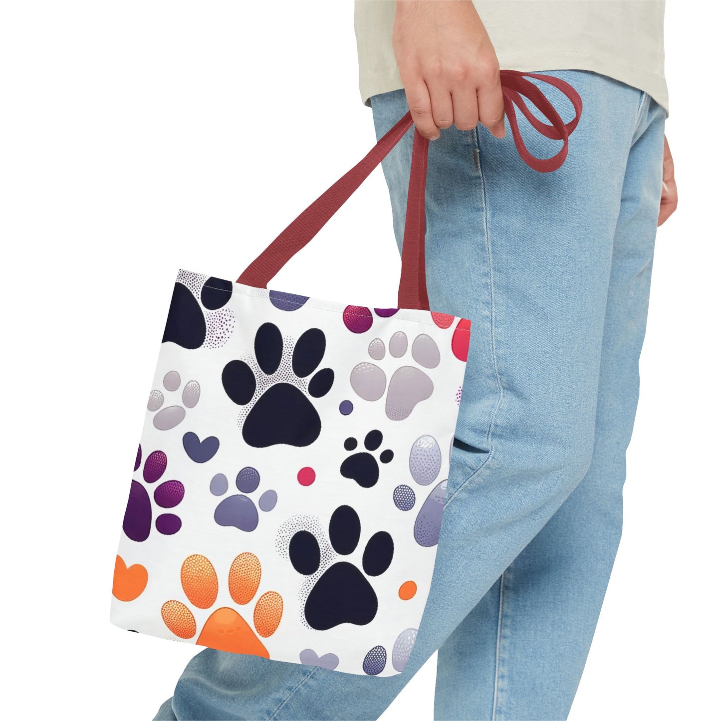 Paw Print FashionableTote Bag (AOP), Stylish, Animal Lovers, Pet Lovers, Great Gift Idea for Birthdays, Holidays or Any Occasion for Anyone
