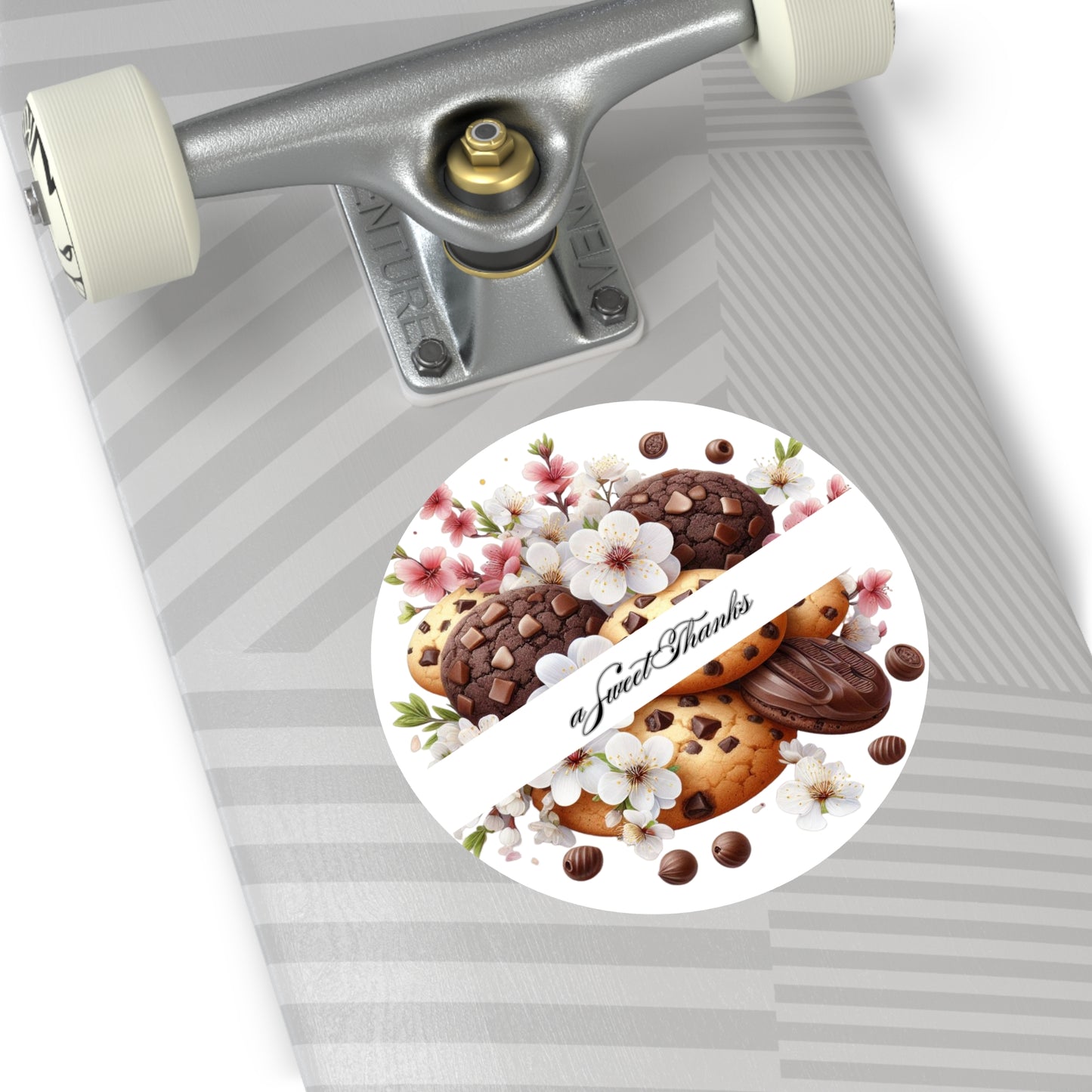 Sweet Thanks Cookie Stickers, Floral Round Vinyl Stickers for Gifts, Party Favors, Scrapbooking, Wedding Decor