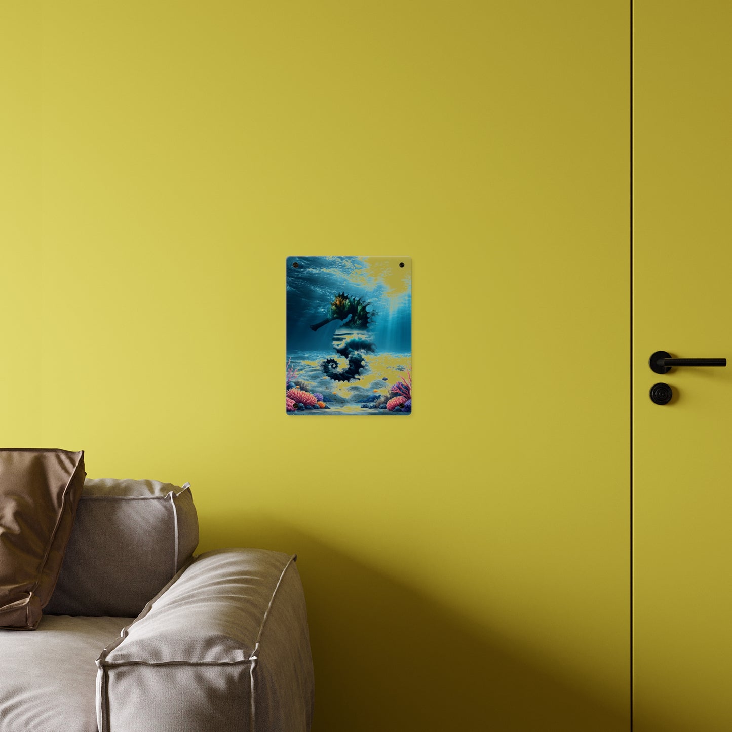 Acrylic Wall Art Panel — Underwater Seahorse Ocean Scene Panel