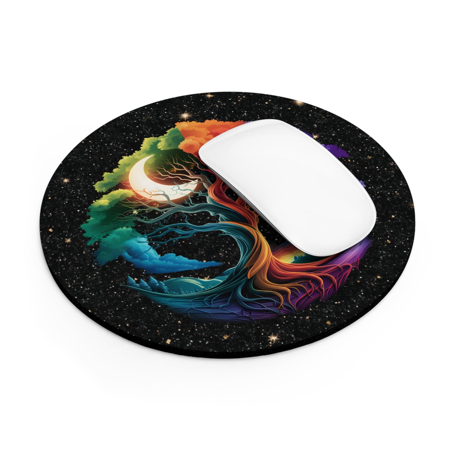 Colorful Cosmic Tree Desk Mouse Pad - Perfect for Nature Lovers