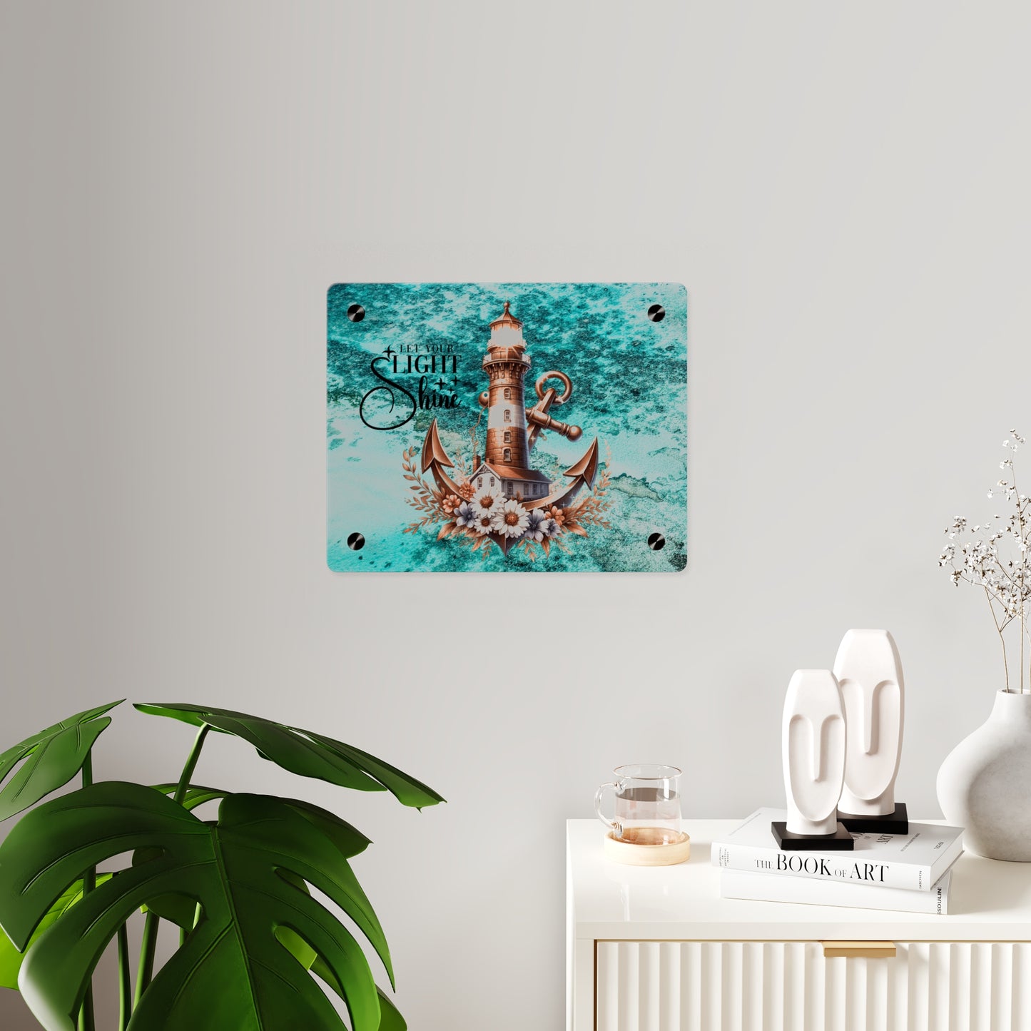 Nautical Acrylic Wall Art Panel - "Let Your Light Shine" Home Decor