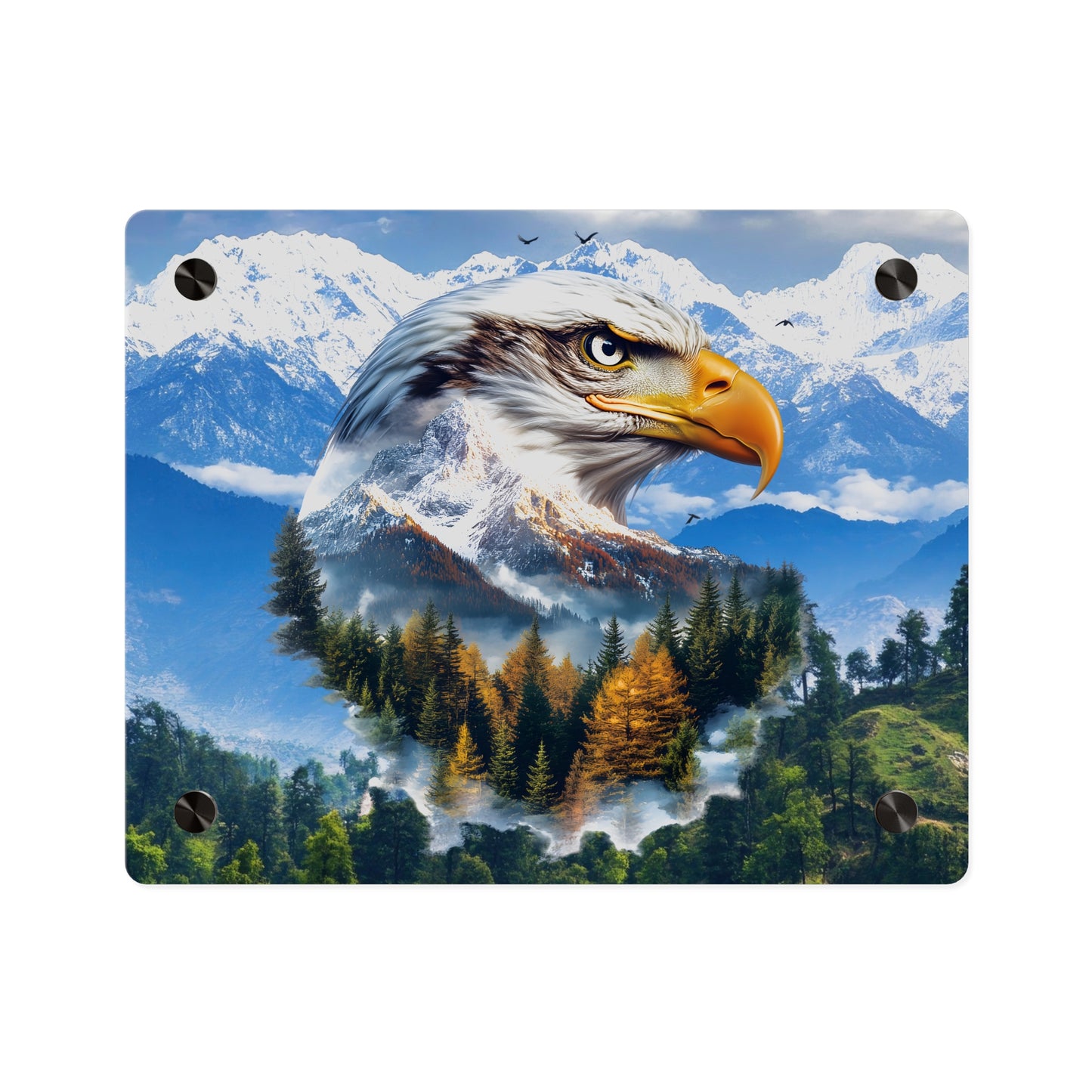 Eagle Mountain Acrylic Wall Art Panel — Patriotic Wilderness Landscape Decor