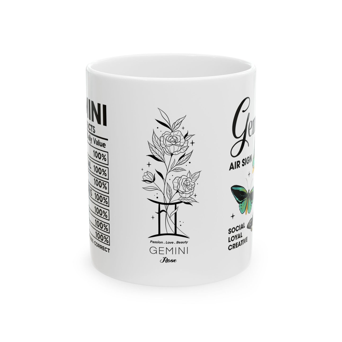 Gemini Zodiac Ceramic Mug – 11oz & 15oz – Astrology Gift for Star Sign Lovers