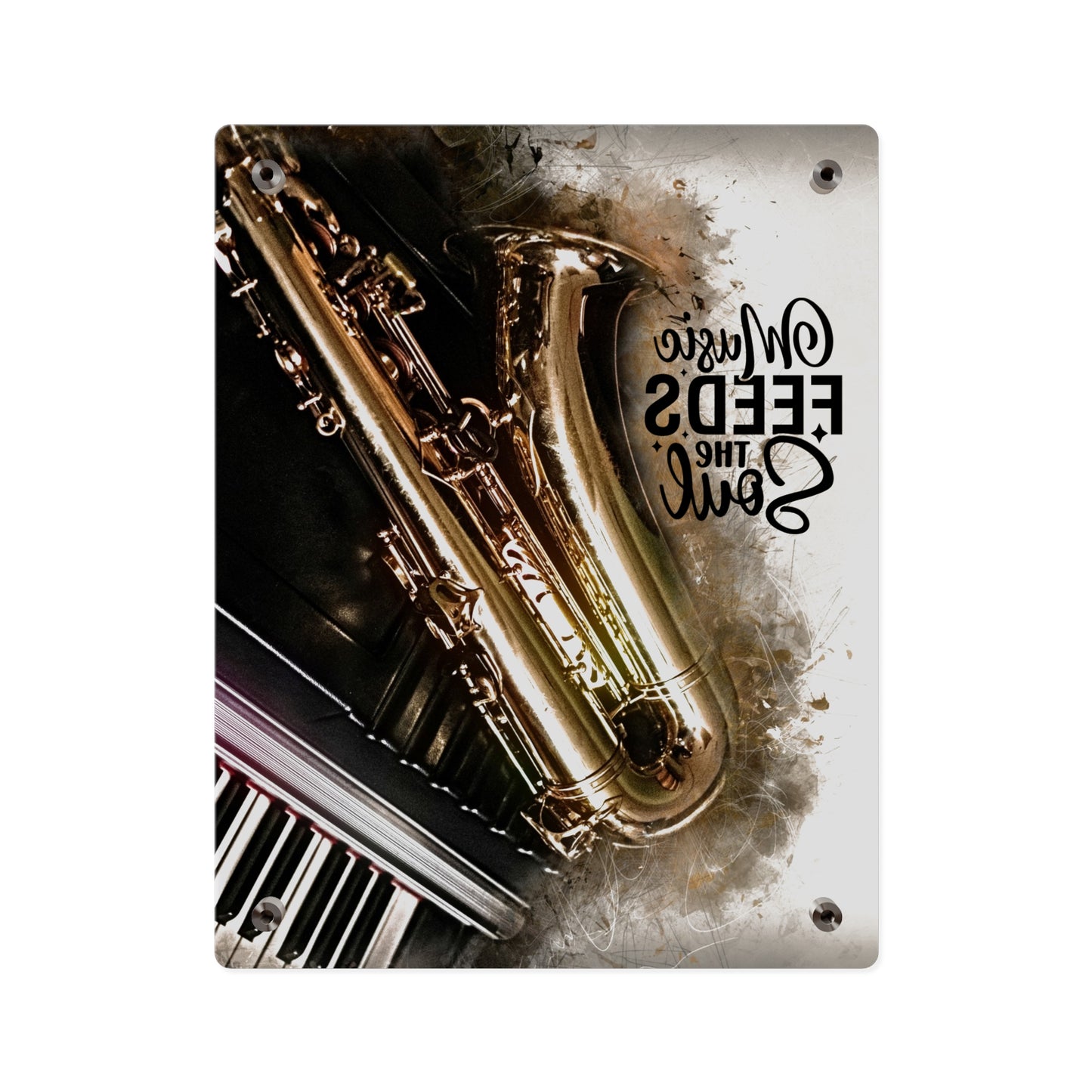 Inspirational Acrylic Wall Art Panel - "Music Feeds the Soul"