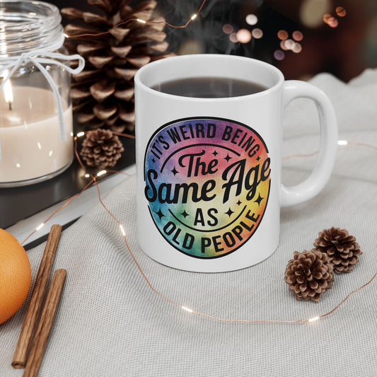 Colorful Vintage Humor Age Ceramic Mug - Perfect Gift for Birthdays and Celebrations