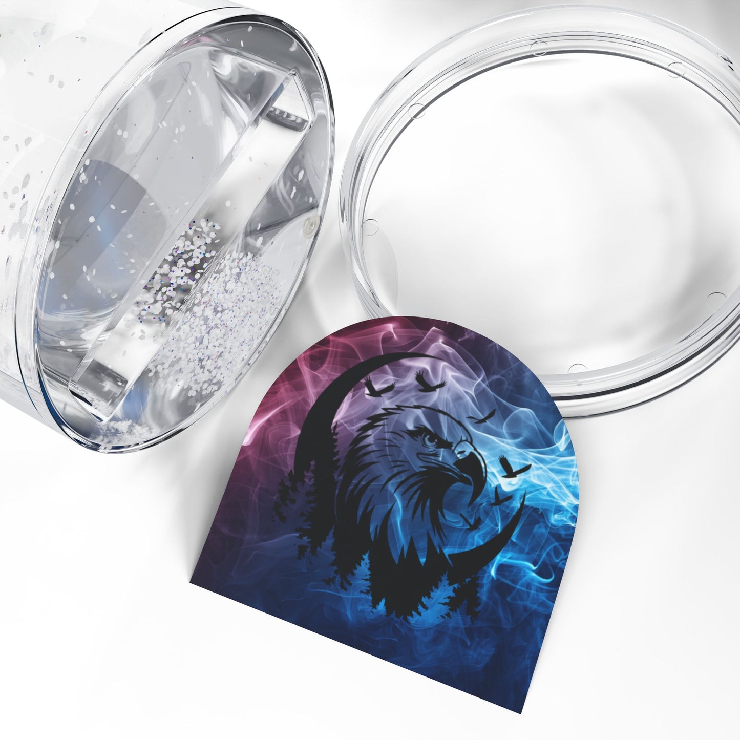 Majestic Eagle Snow Globe with Mystical Forest Scene