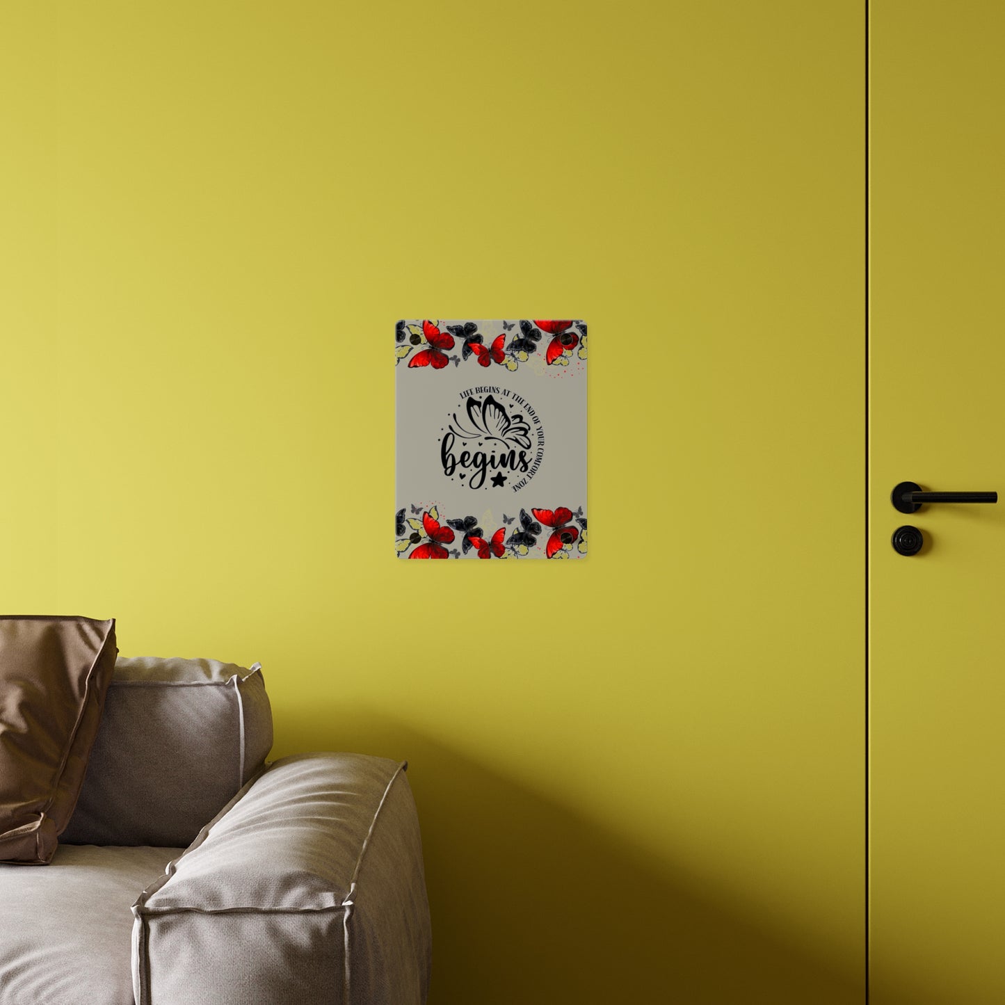 Inspirational Butterfly Acrylic Wall Art Panel - 'Life Begins' Decor