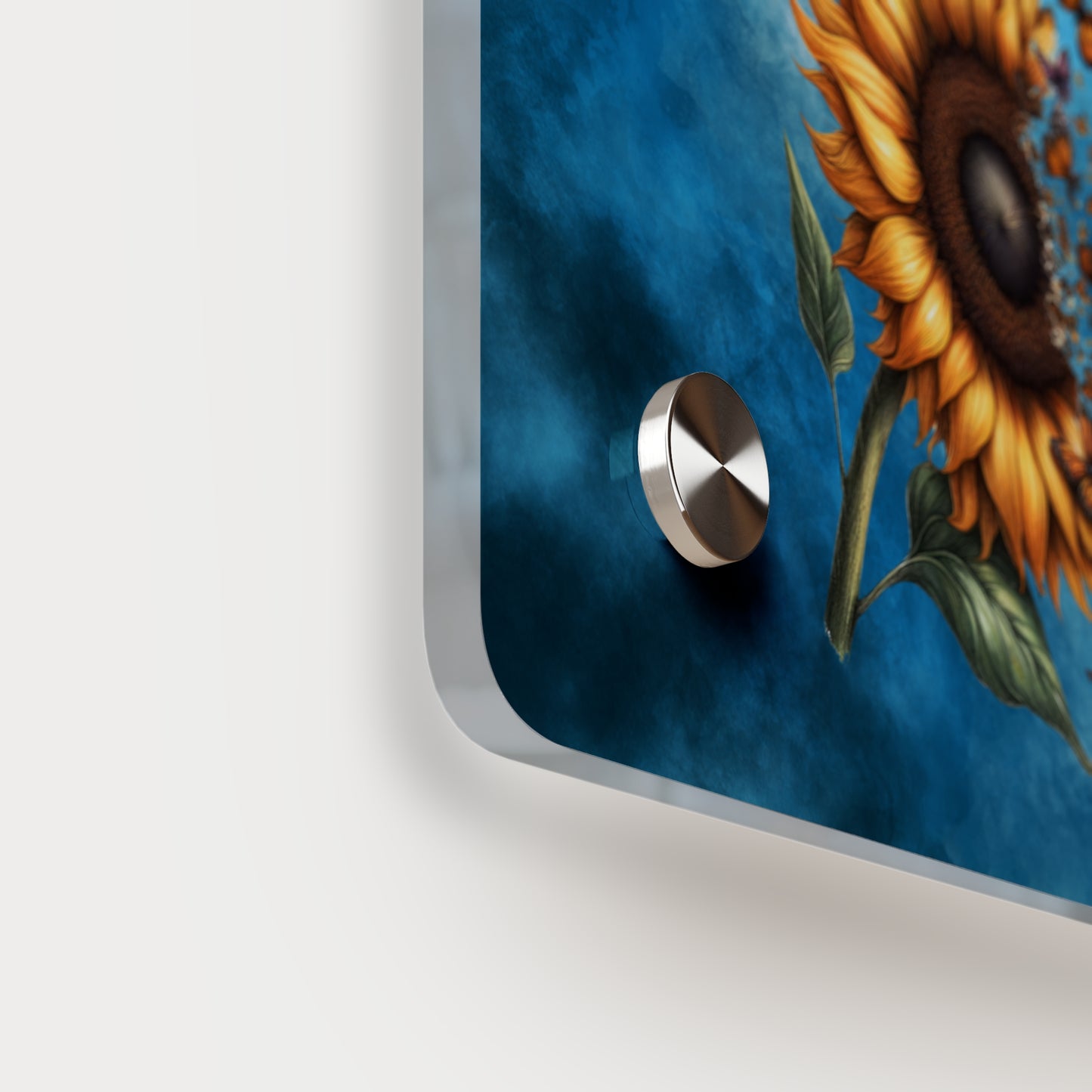 Inspirational Sunflower Acrylic Wall Art Panel - "Stronger Than The Storm"
