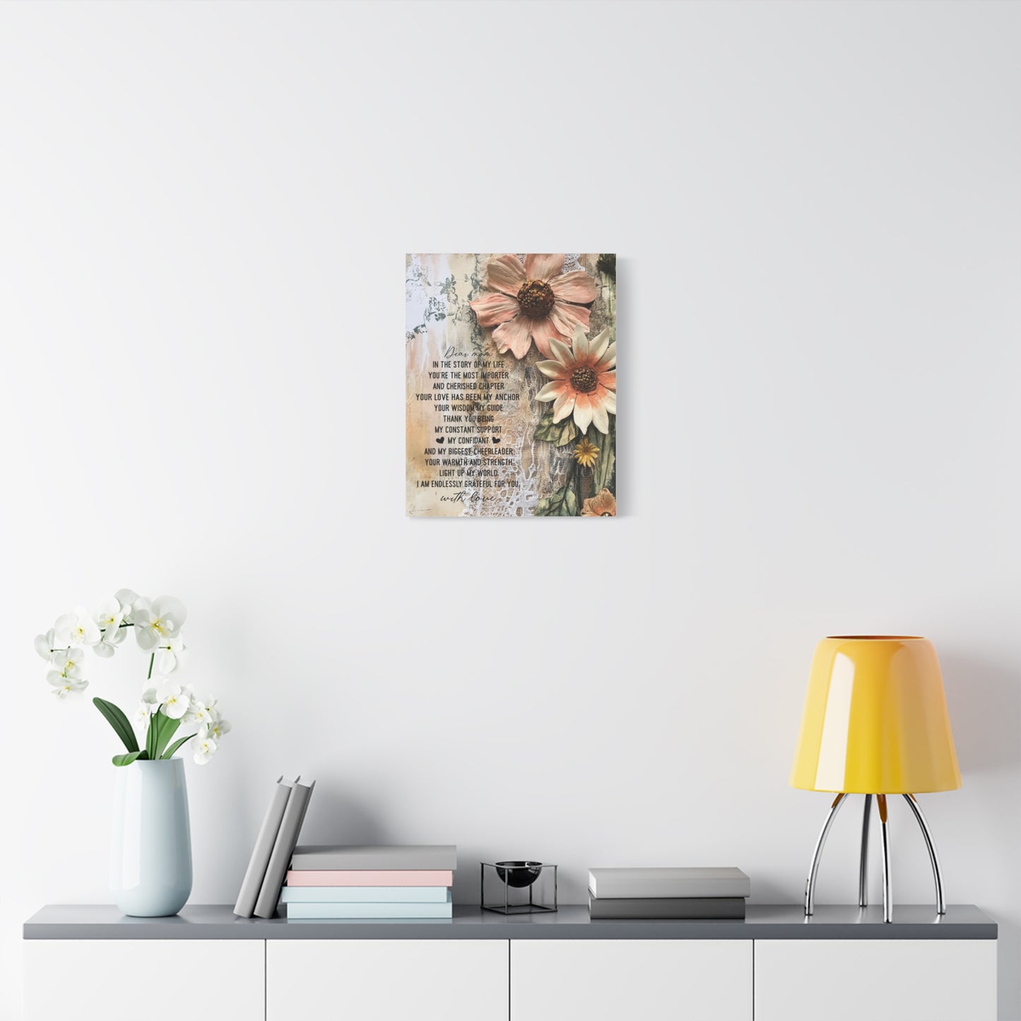 Floral Canvas Wall Art - Heartfelt Mom Appreciation Decor