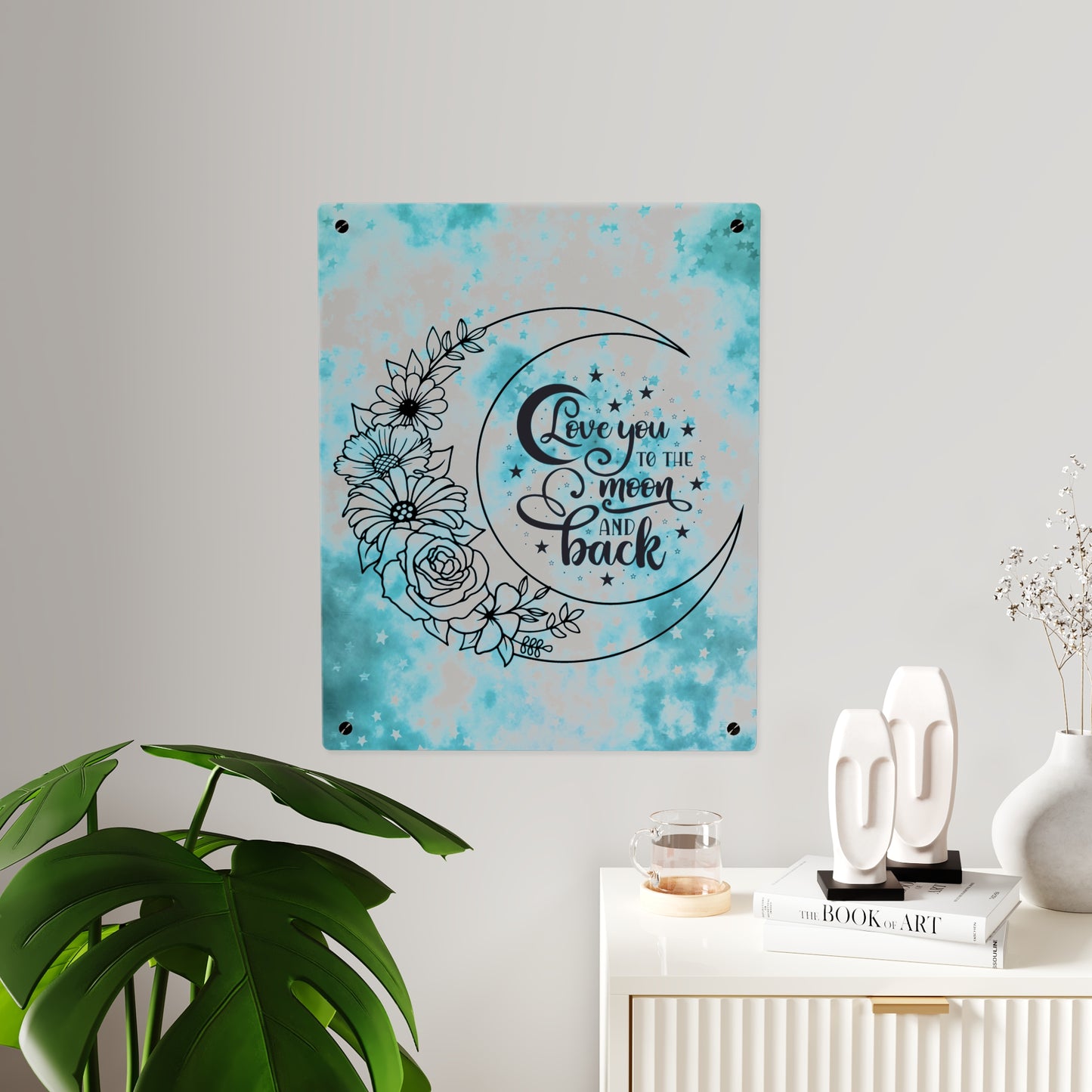 Starry Love You To The Moon And Back Acrylic Wall Art Panel, Beautiful Decor for Any Room, Accent for Any Room, Great Gift Idea for Any Occasion