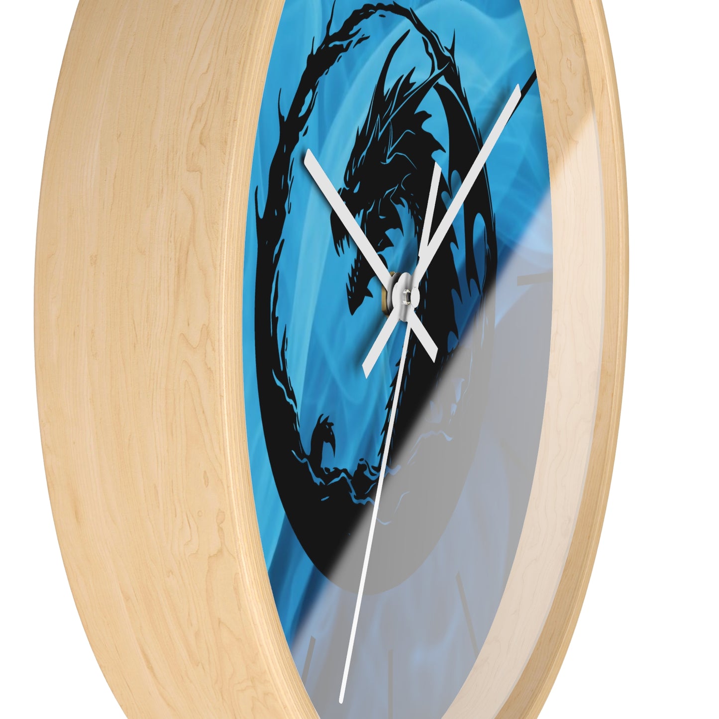 Dragon Blue Smoky Wall Clock - Mystical Home Office Decor Gift