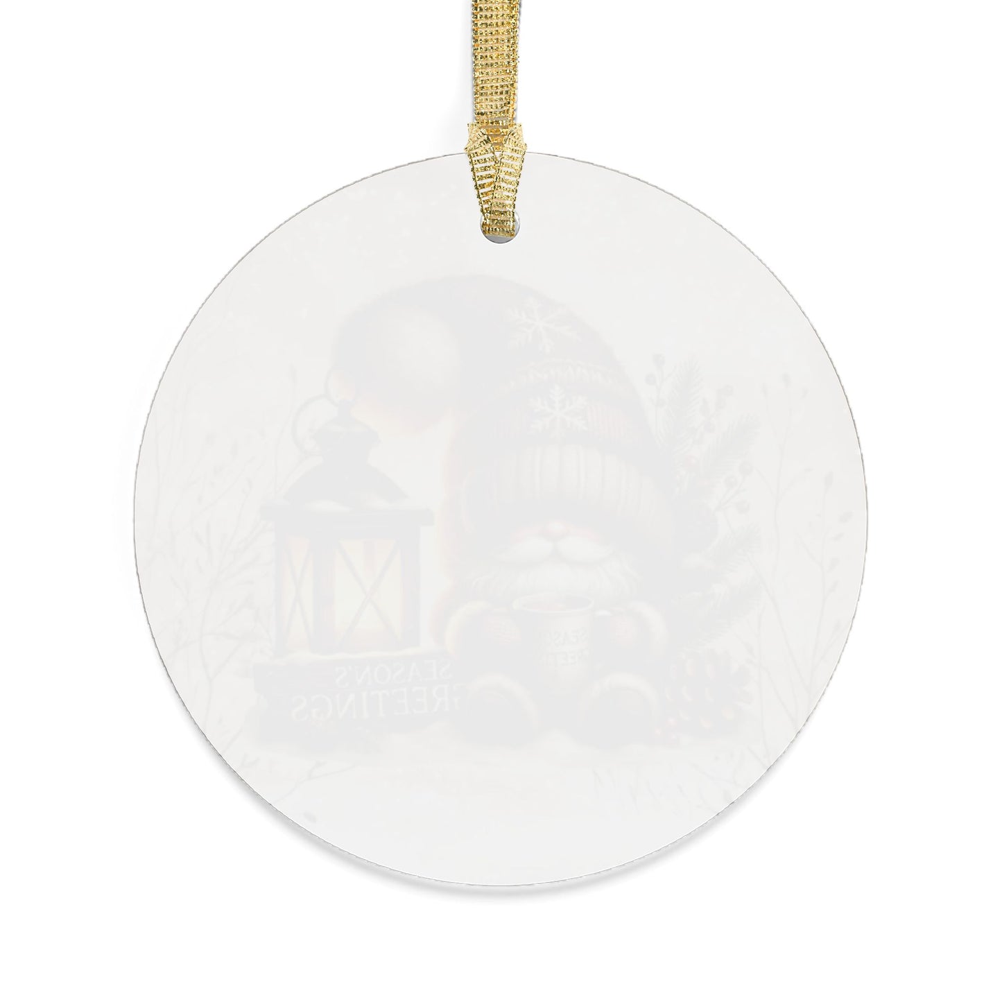 Festive Holiday Acrylic Ornament - Cozy Santa Gnome Design for Christmas Decor