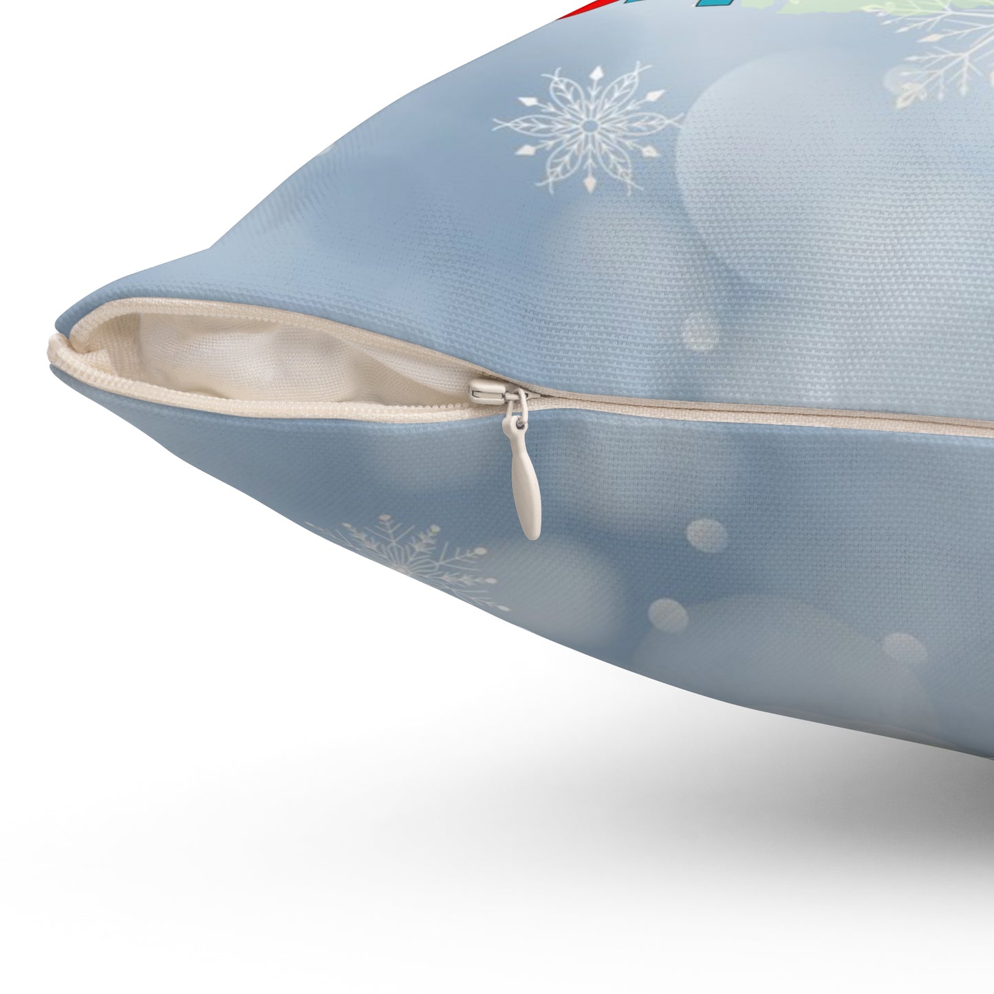 Christmas Theme Decorative Spun Polyester Square Pillow, Animal Lovers, Pet Lovers Holiday Pillow Decor, Accent for Any Room for the Holidays