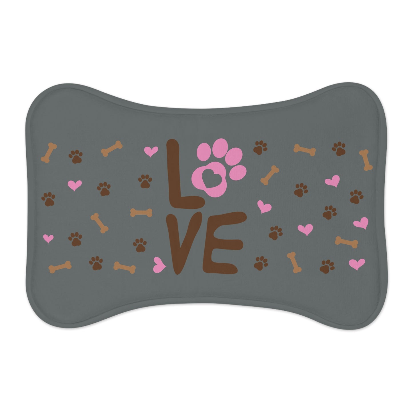 Charming Pet Feeding Mats with 'LOVE' Design, Dog & Cat Mat, Kitchen Decor, Pet Lover Gift, Puppy Feeding Station, Personalized Pet Accessory