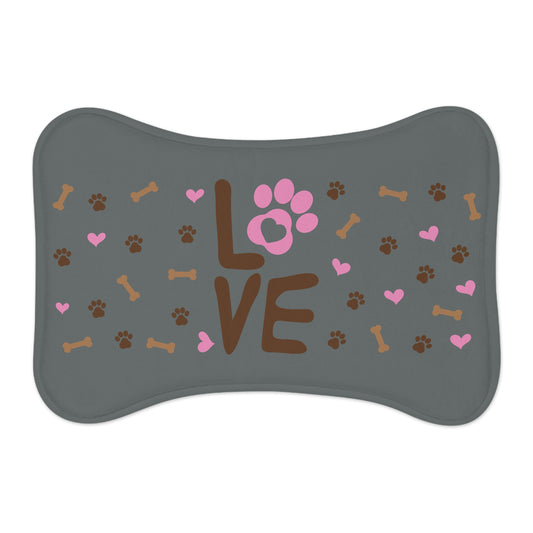 Charming Pet Feeding Mats with 'LOVE' Design, Dog & Cat Mat, Kitchen Decor, Pet Lover Gift, Puppy Feeding Station, Personalized Pet Accessory