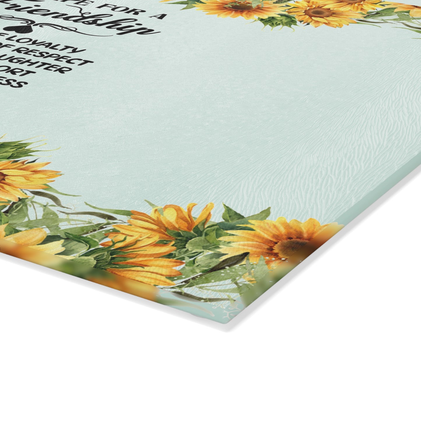 Glass Cutting Board Friendship Quote - Kitchen Essential Gift