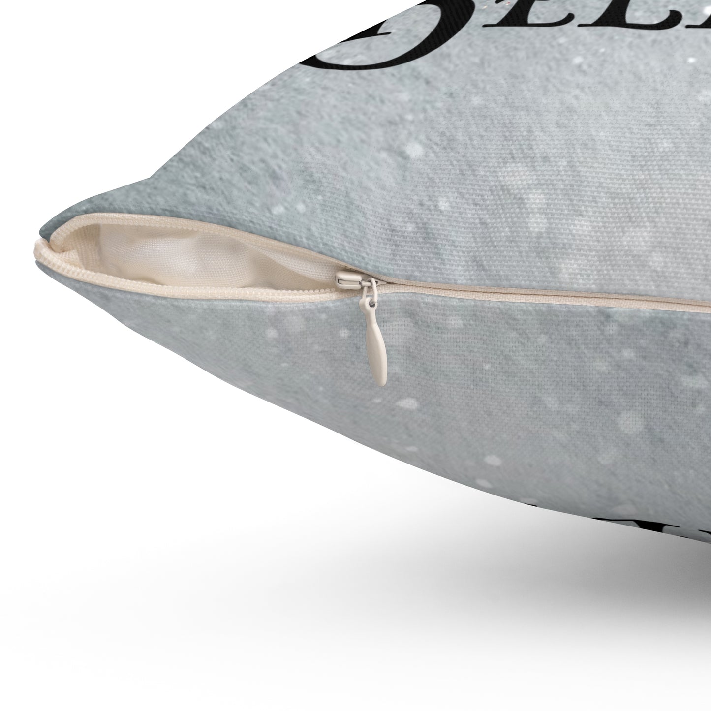 Christmas Train Decor Pillow - 'Believe' Spun Polyester Square Cushion Holiday Decor