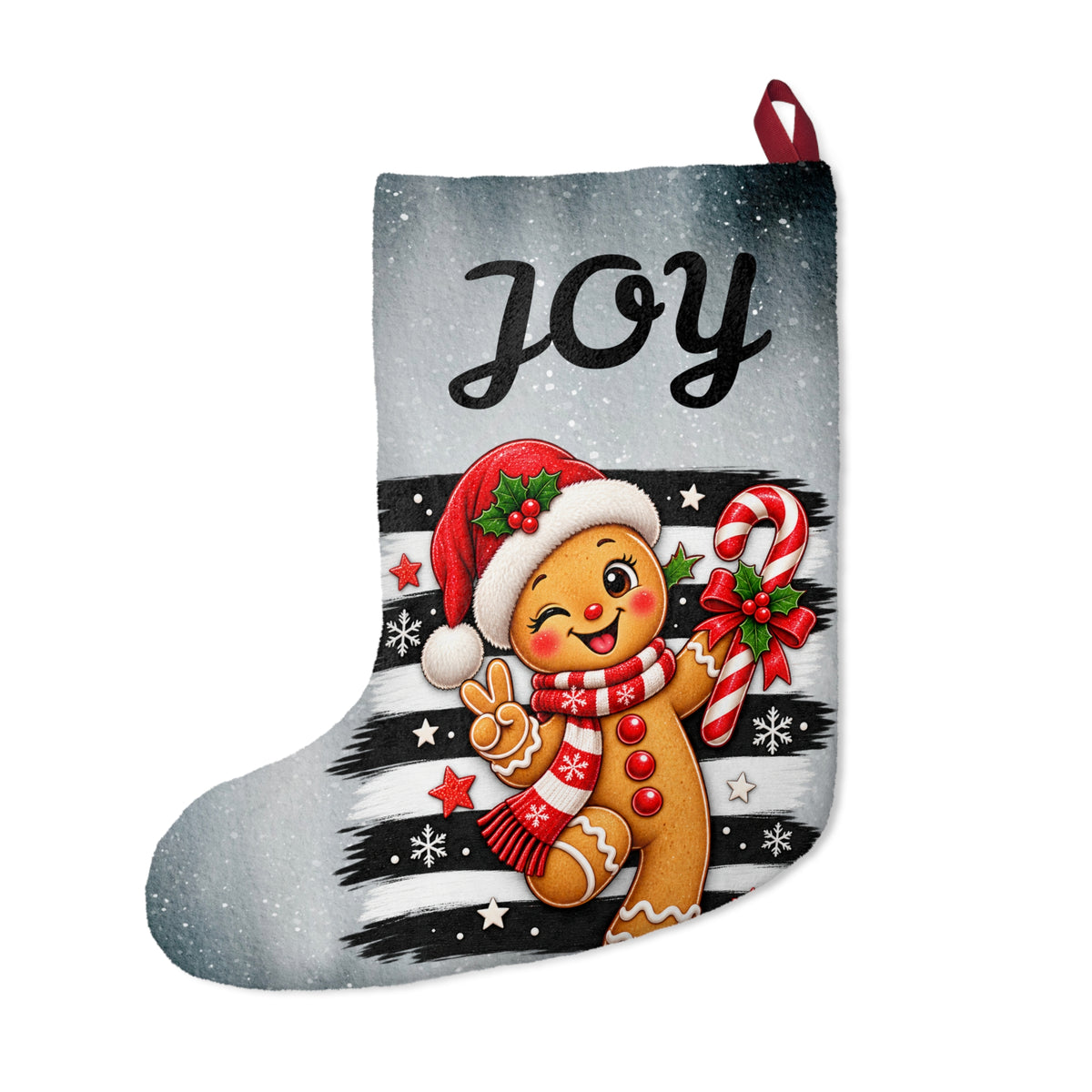 Personalizable Christmas Stocking - Joy Gingerbread Christmas Stocking