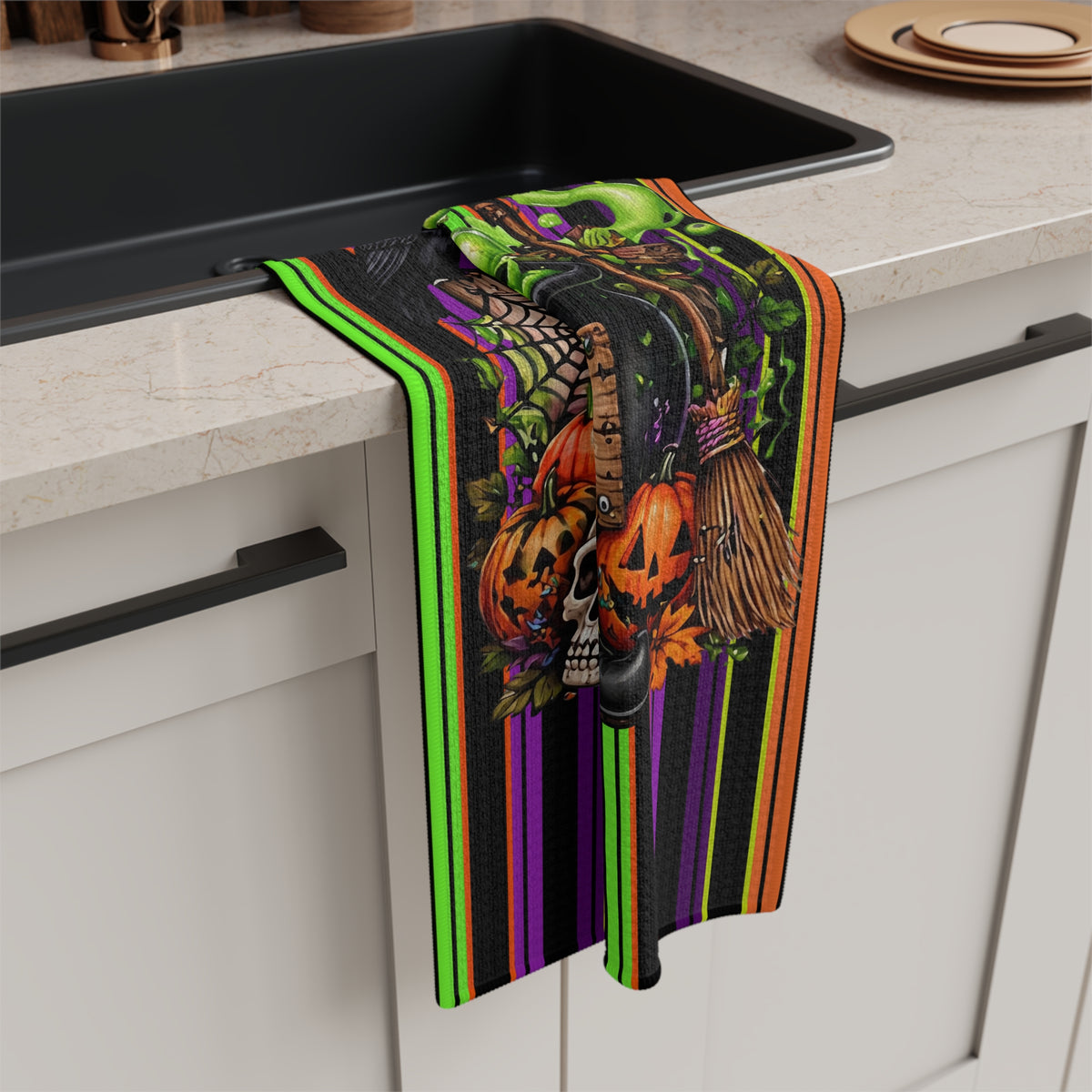 Witches Brew Halloween Microfiber Tea Towel