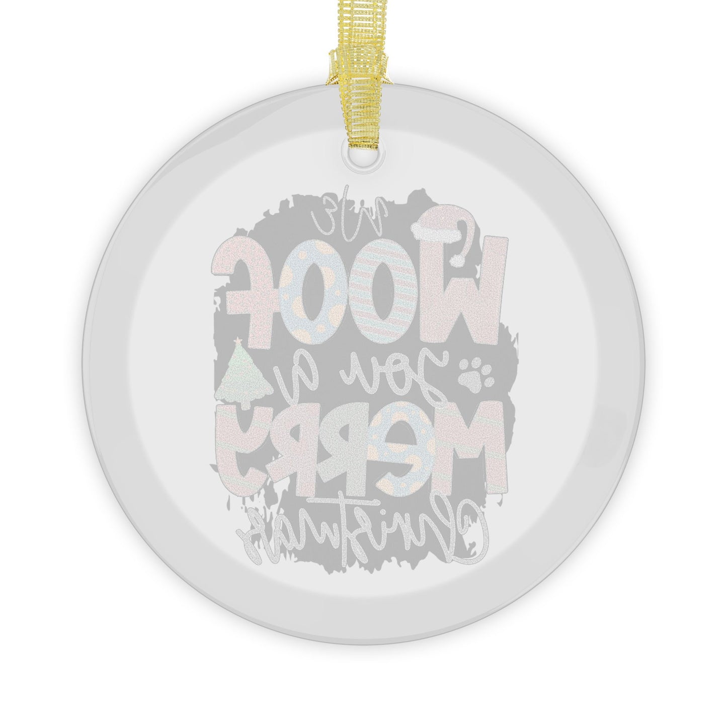 Pet Theme Holiday Glass Ornaments - We Woof You A Merry Christmas Animal Lovers Gift