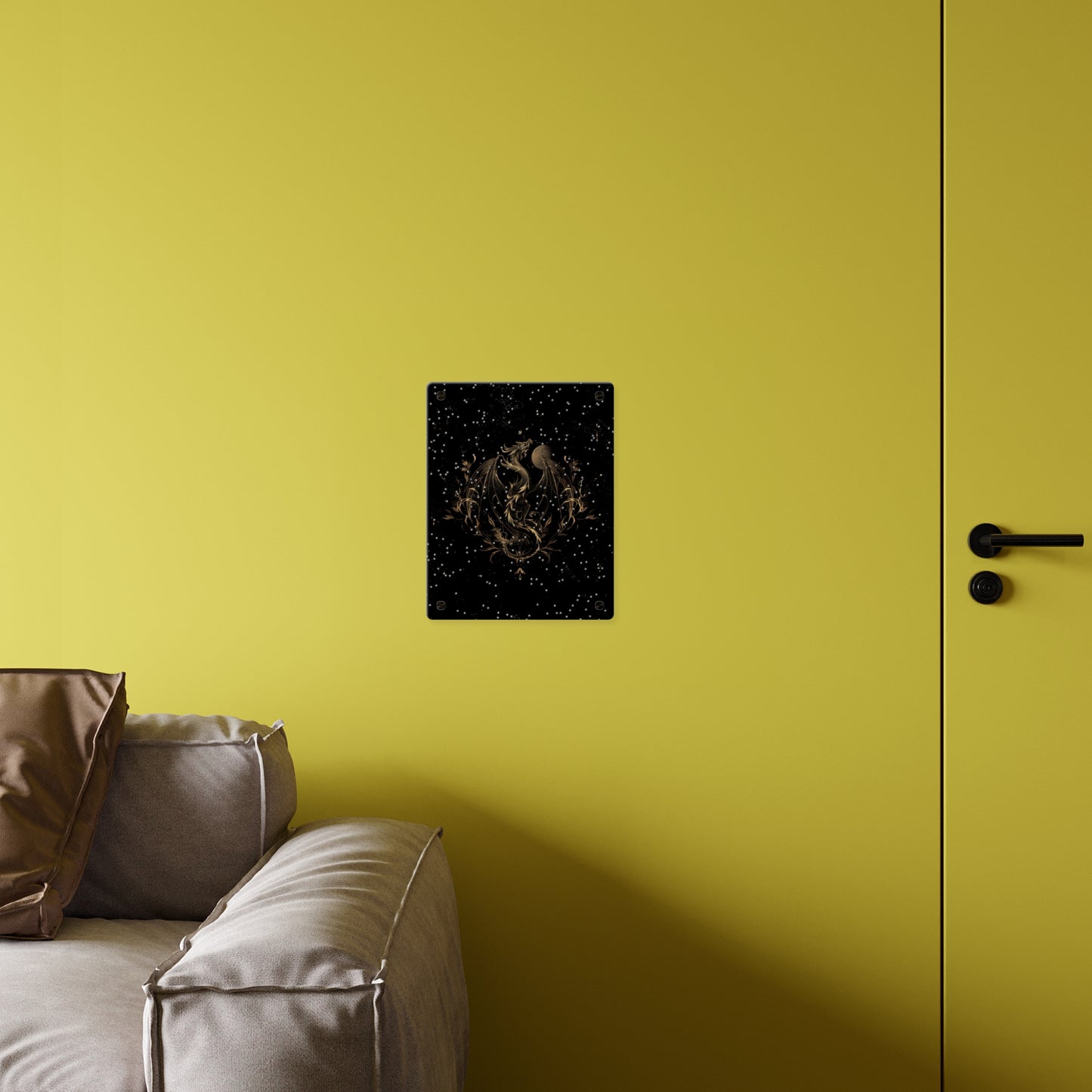 Sleek Dragon Acrylic Wall Art Panel - Celestial Decor for Fantasy Lovers