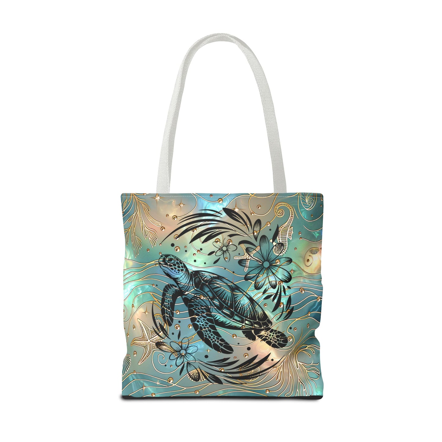Ocean-Inspired Turtle Tote Bag - Beach Lover's Canvas Eco-Friendly Summer Gift
