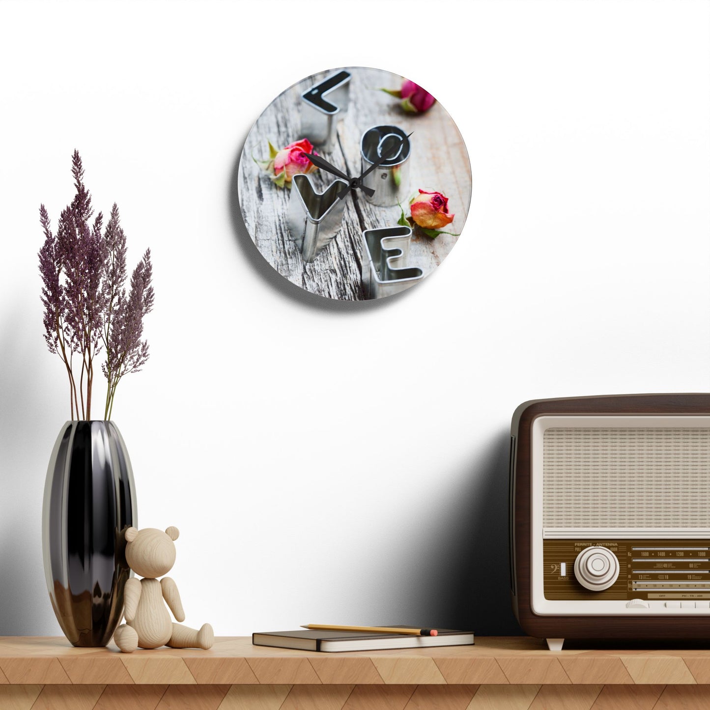 Rustic Charm Acrylic Wall Clock, Charming Decor for Home or Office, Great Housewarming or Any Occasion Gift Idea for Anyone