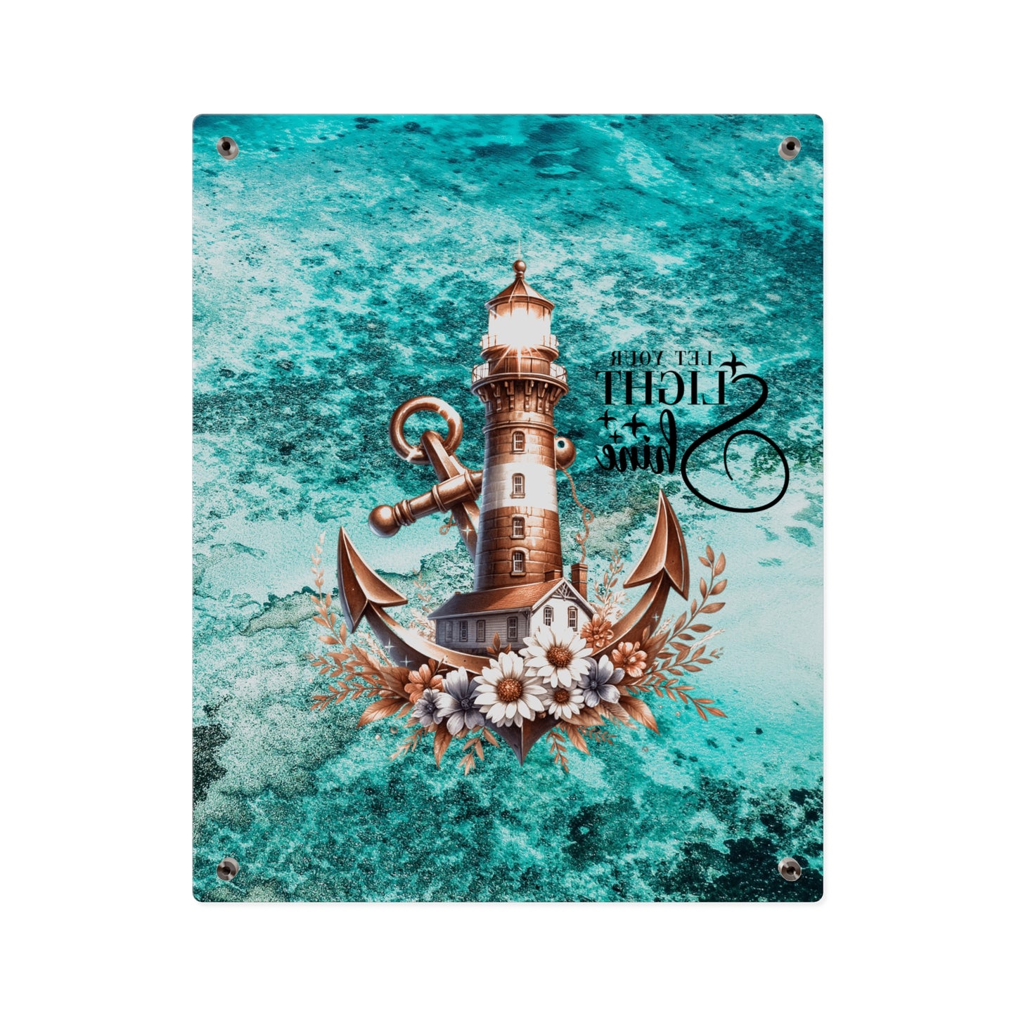 Nautical Acrylic Wall Art Panel - "Let Your Light Shine" Home Decor