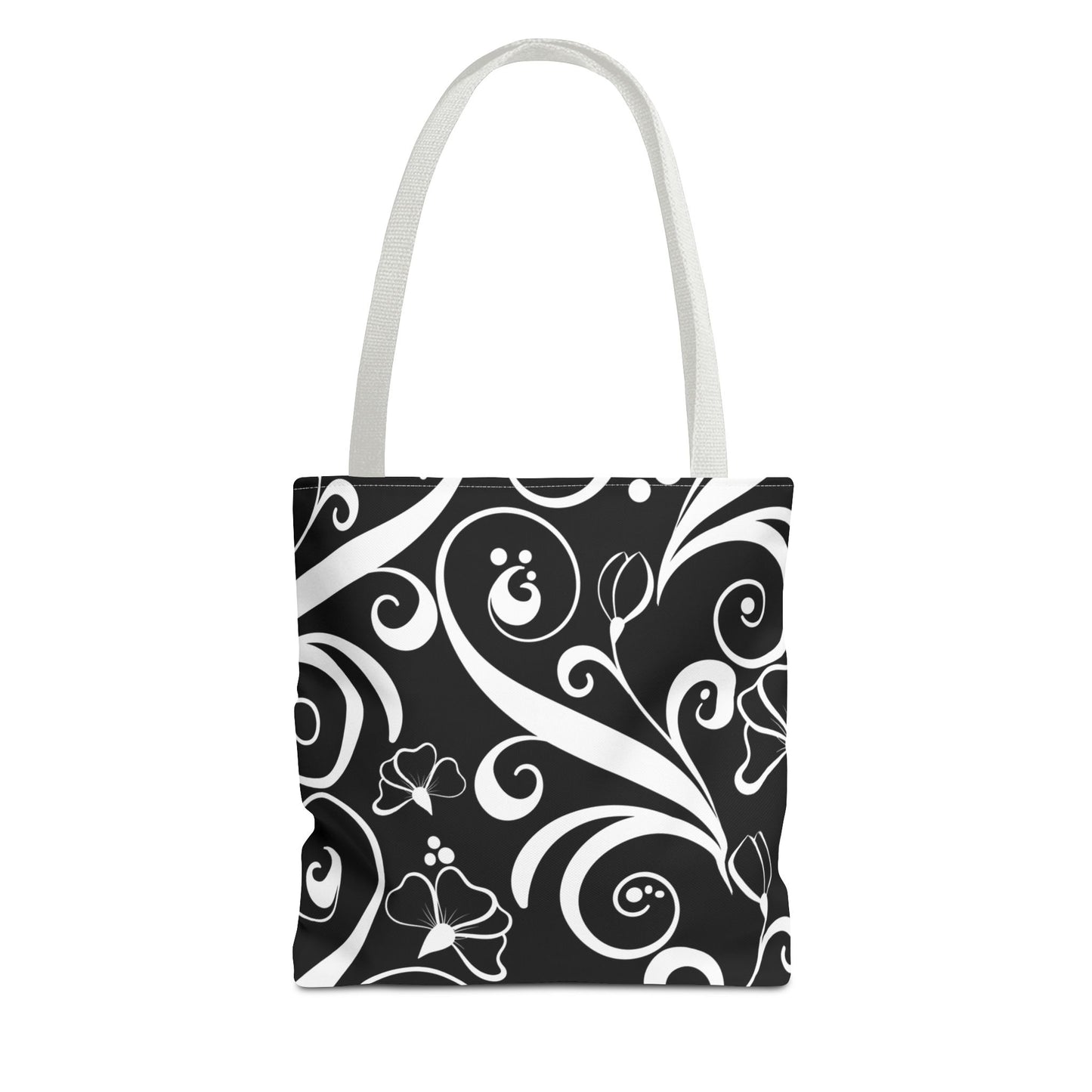 Fashionable Black and White Pattern Tote Bag (AOP), Stylish, Great Gift Idea for Birthdays, Holidays, Any Occasion for Anyone