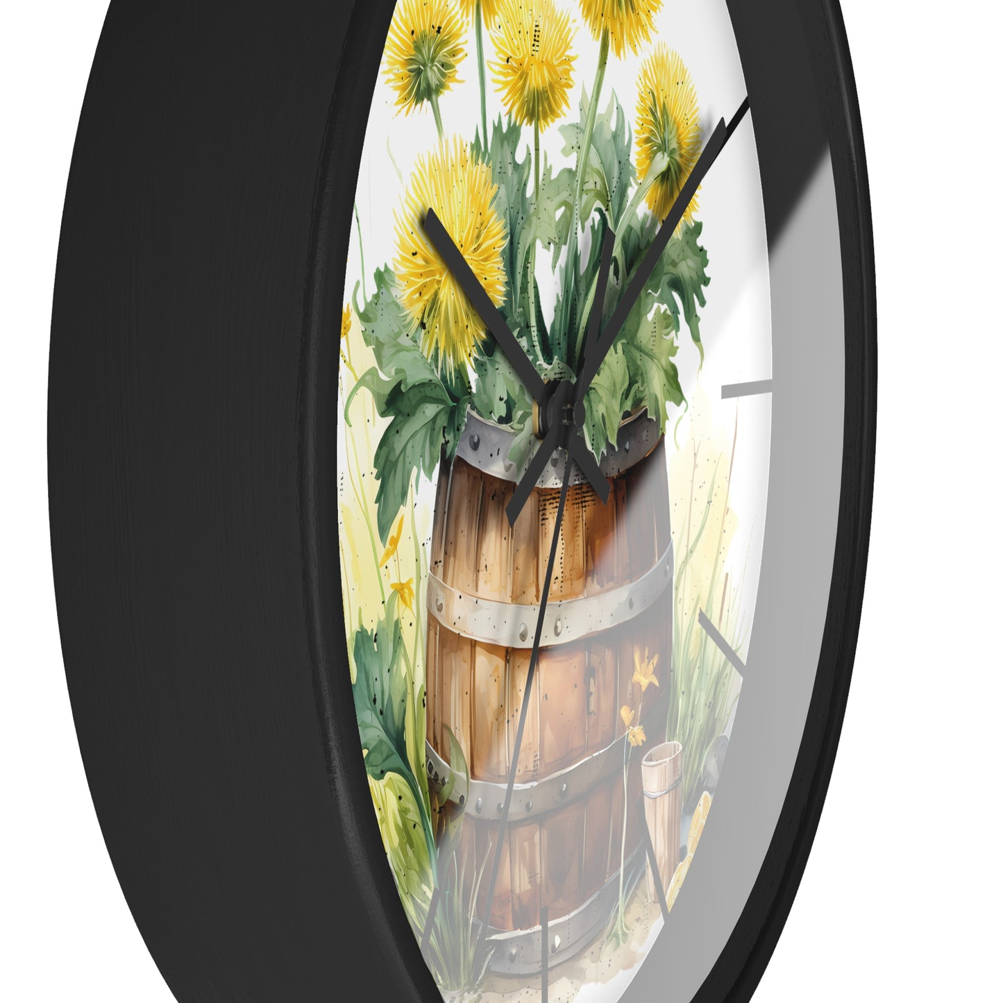 Sunflower Barrel Wall Clock - Farmhouse Country Decor Gift