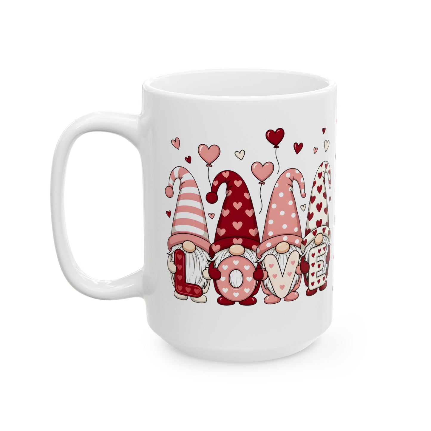 Valentine Gnome Mug (11oz, 15oz) — XOXO Heart Coffee Cup