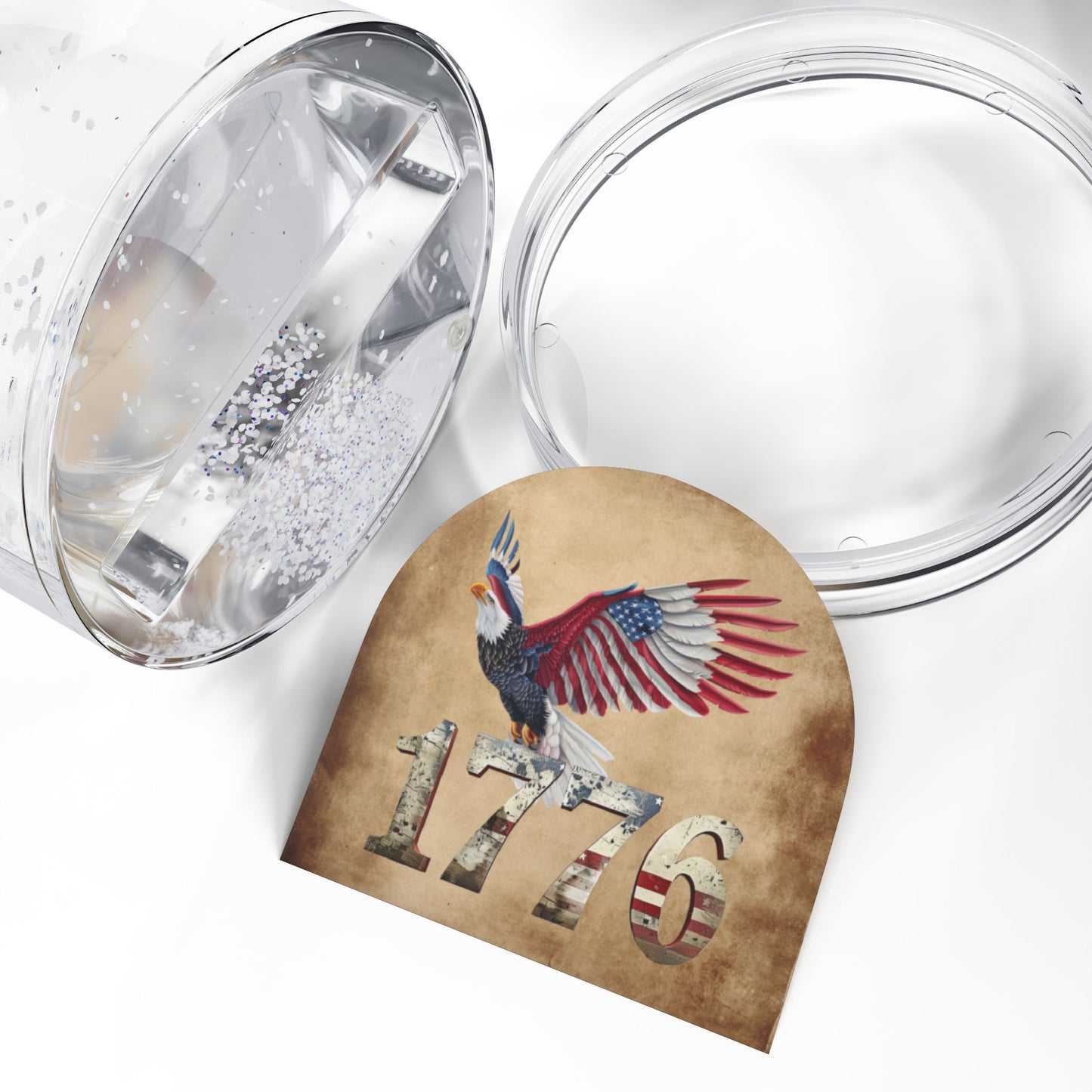 Patriotic Snow Globe with 1776 Eagle Design