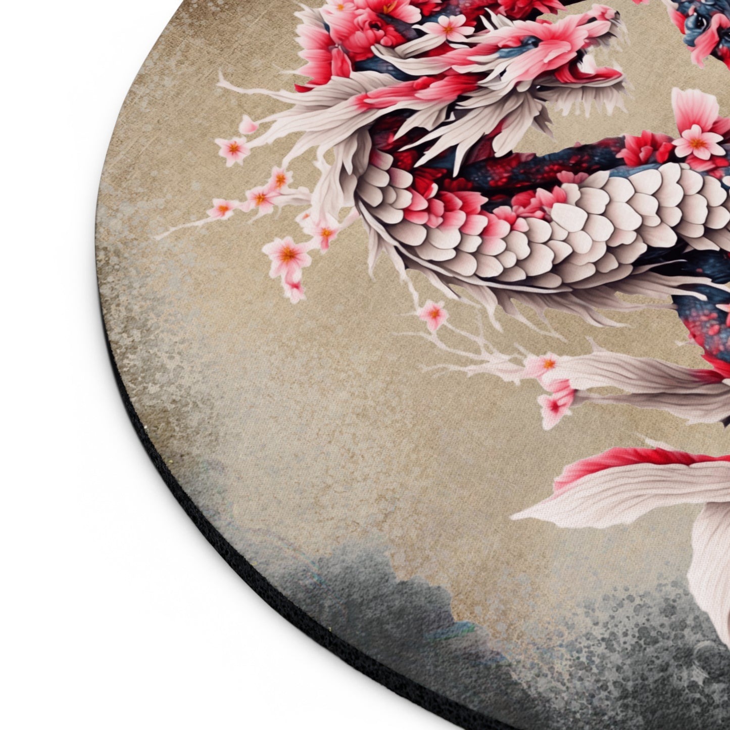 Dragon Floral Art Desk Mouse Pad - Unique Desk Accessory for Home Office