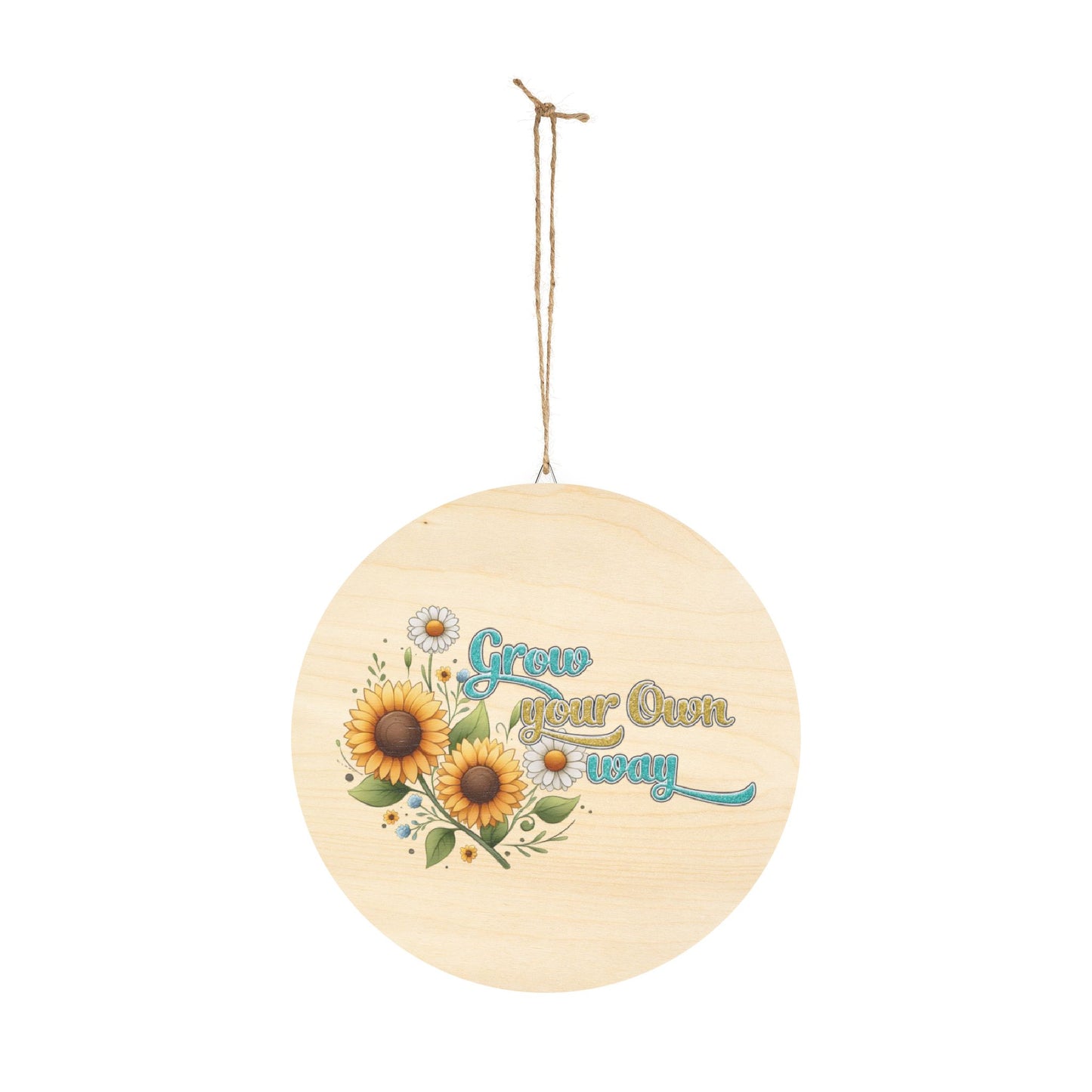 Rustic Charm Wood Signs - Grow Your Own Way Inspirational Quote Sunflower Gift