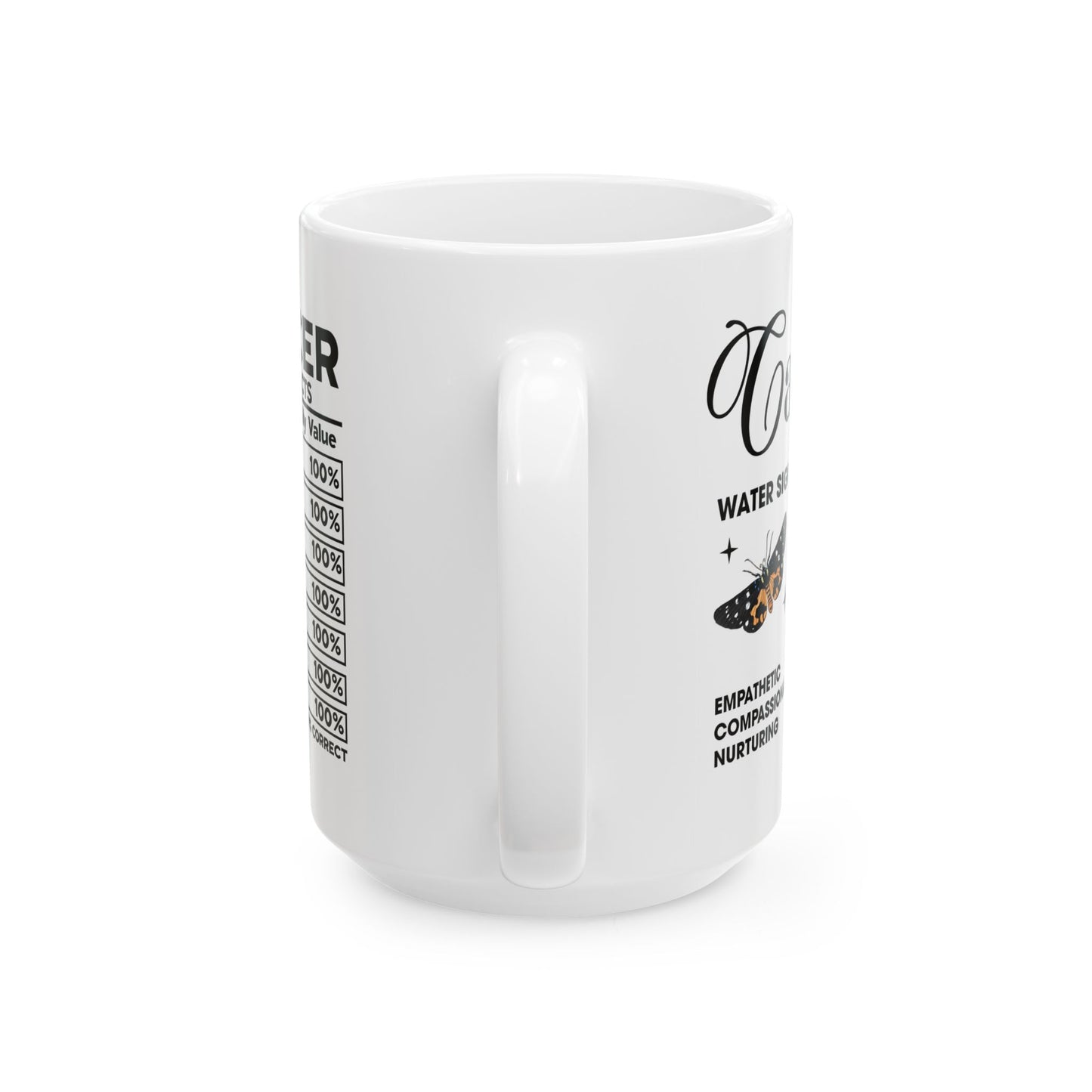 Cancer Zodiac Ceramic Mug – Empowering Design for Zodiac Lovers