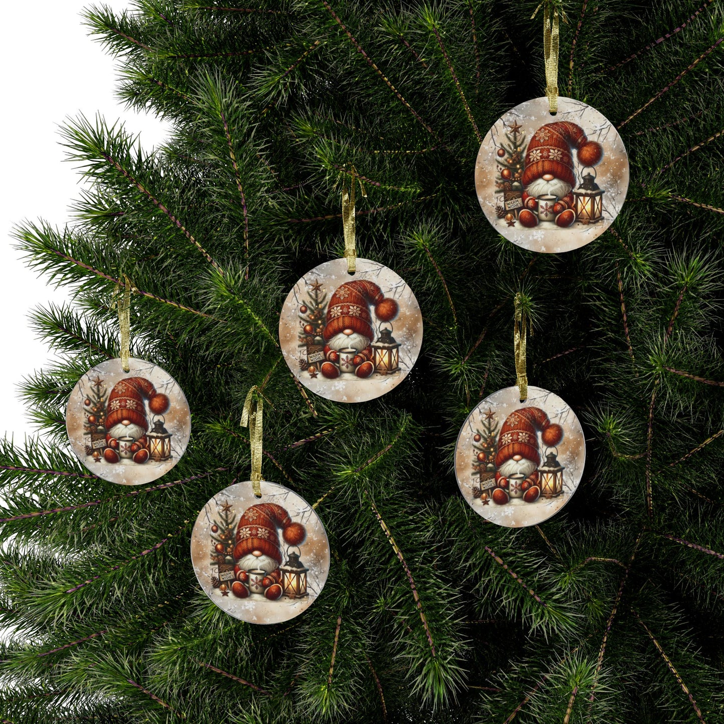 Festive Acrylic Christmas Ornaments - Cozy Santa Gnome Design Decor