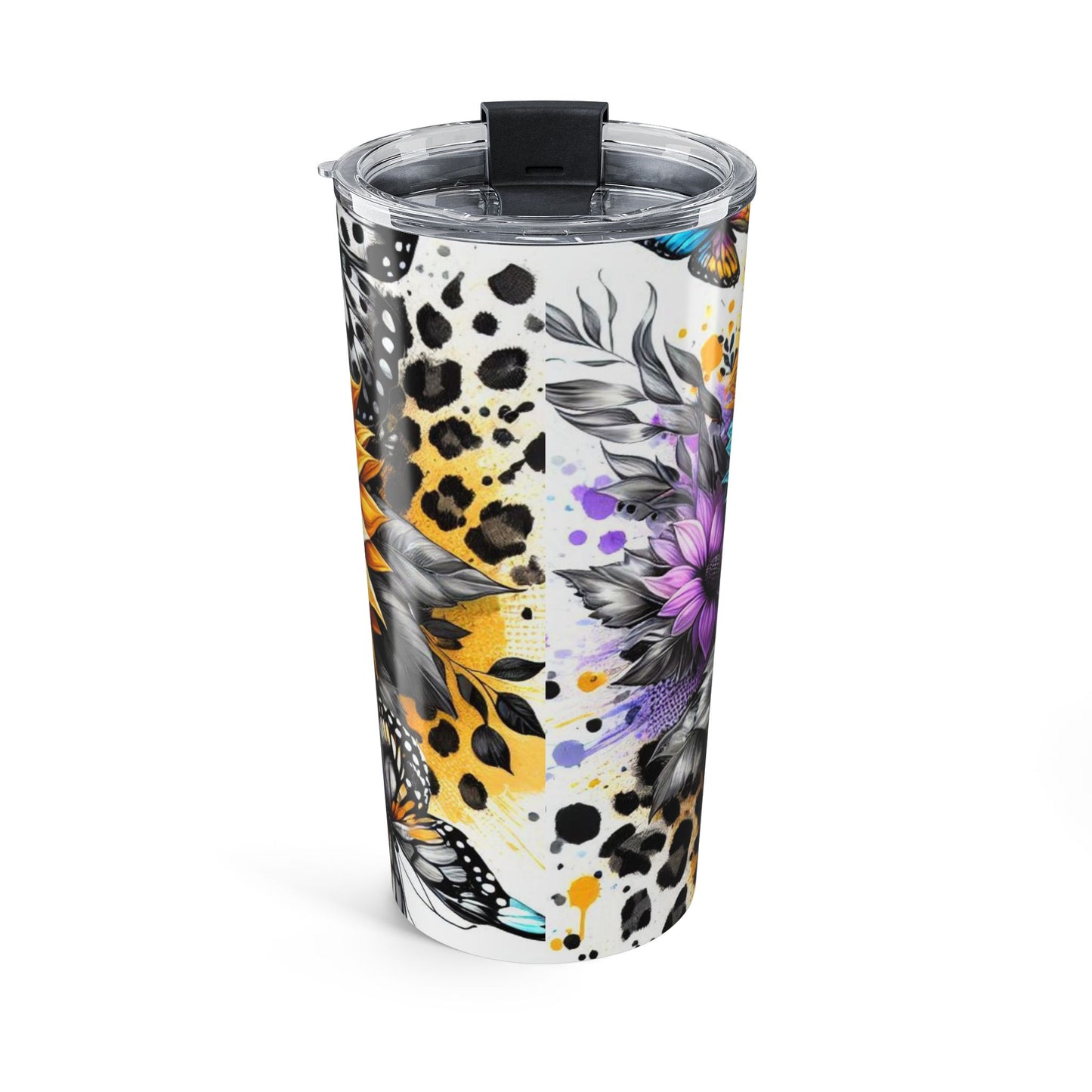 Vibrant Sunflower Leopard Tumbler 20oz - Gift for Her